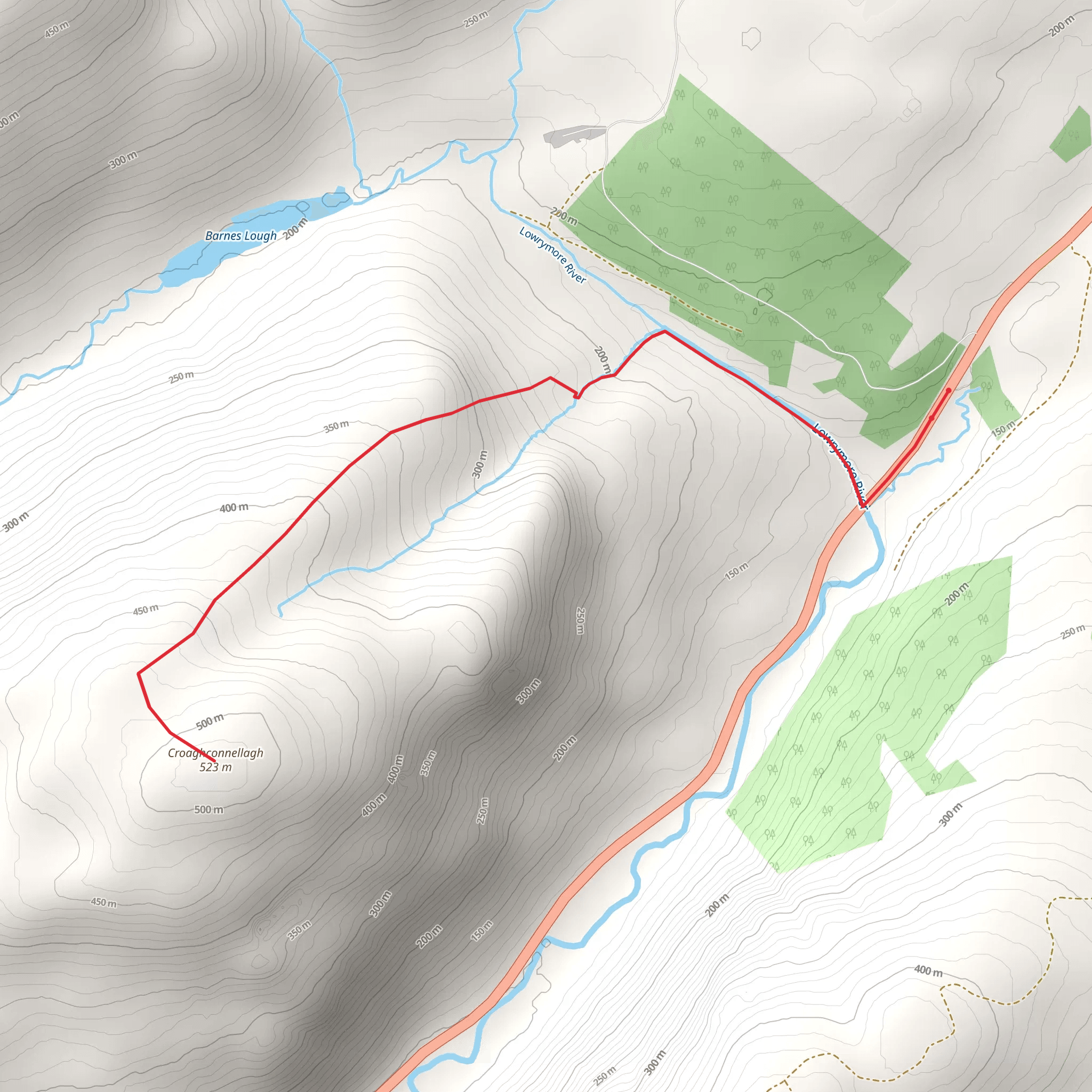 Croaghconnellagh Mountain mobile static map