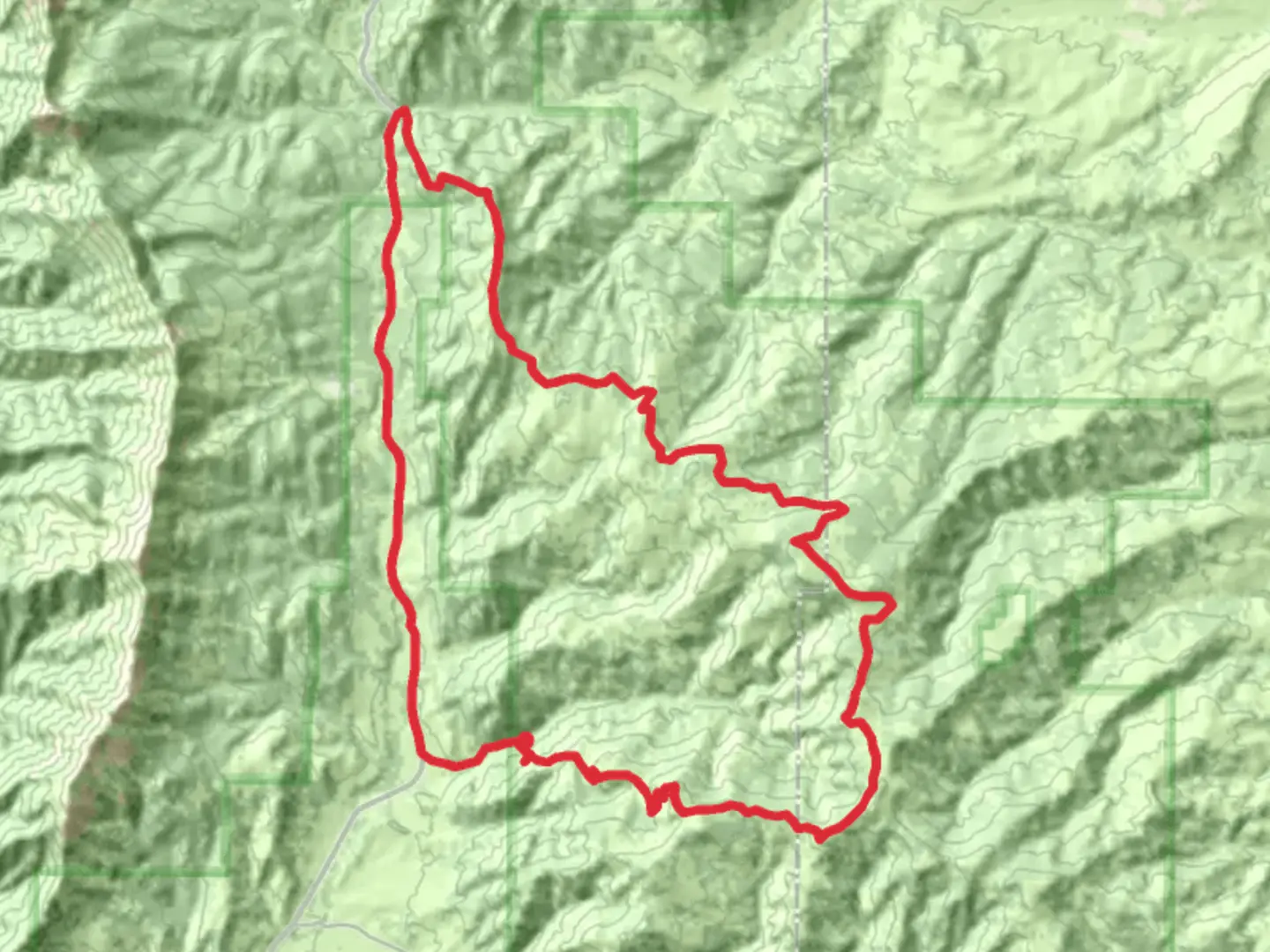 An image depicting the trail Bangtail Divide Trail and Bridger Canyon Road Loop and its surrounding area.