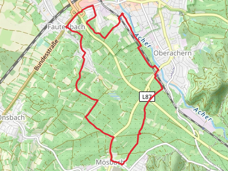 Dreikirschenweg Kleiner Rundweg mobile static map