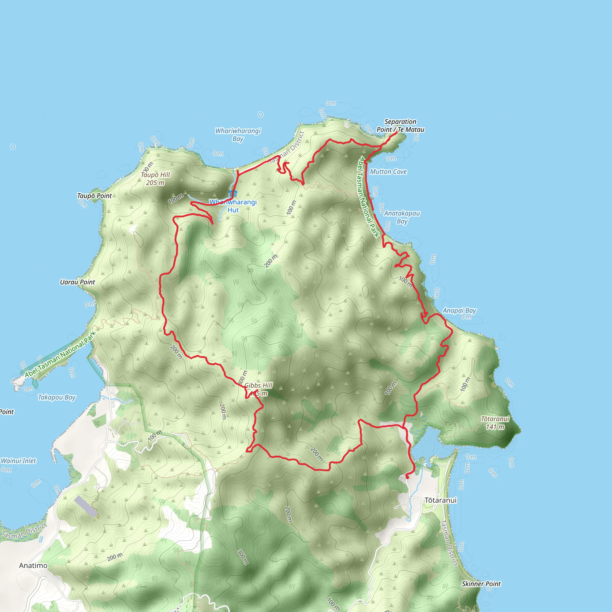 Gibbs Hill, Separation Point, and Coast Track Loop mobile static map