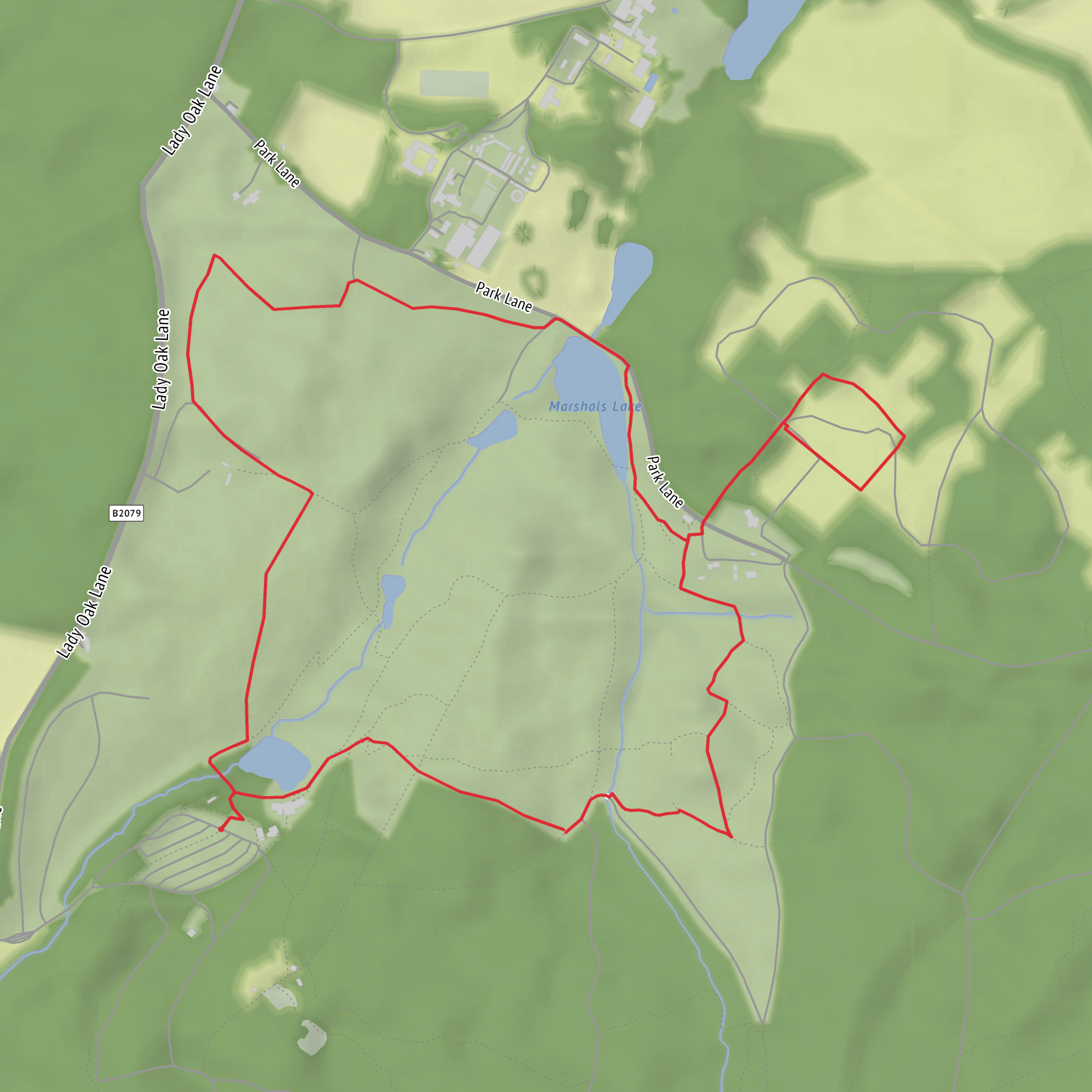 Bedgebury National Pinetum Loop via Marshals Lake mobile static map