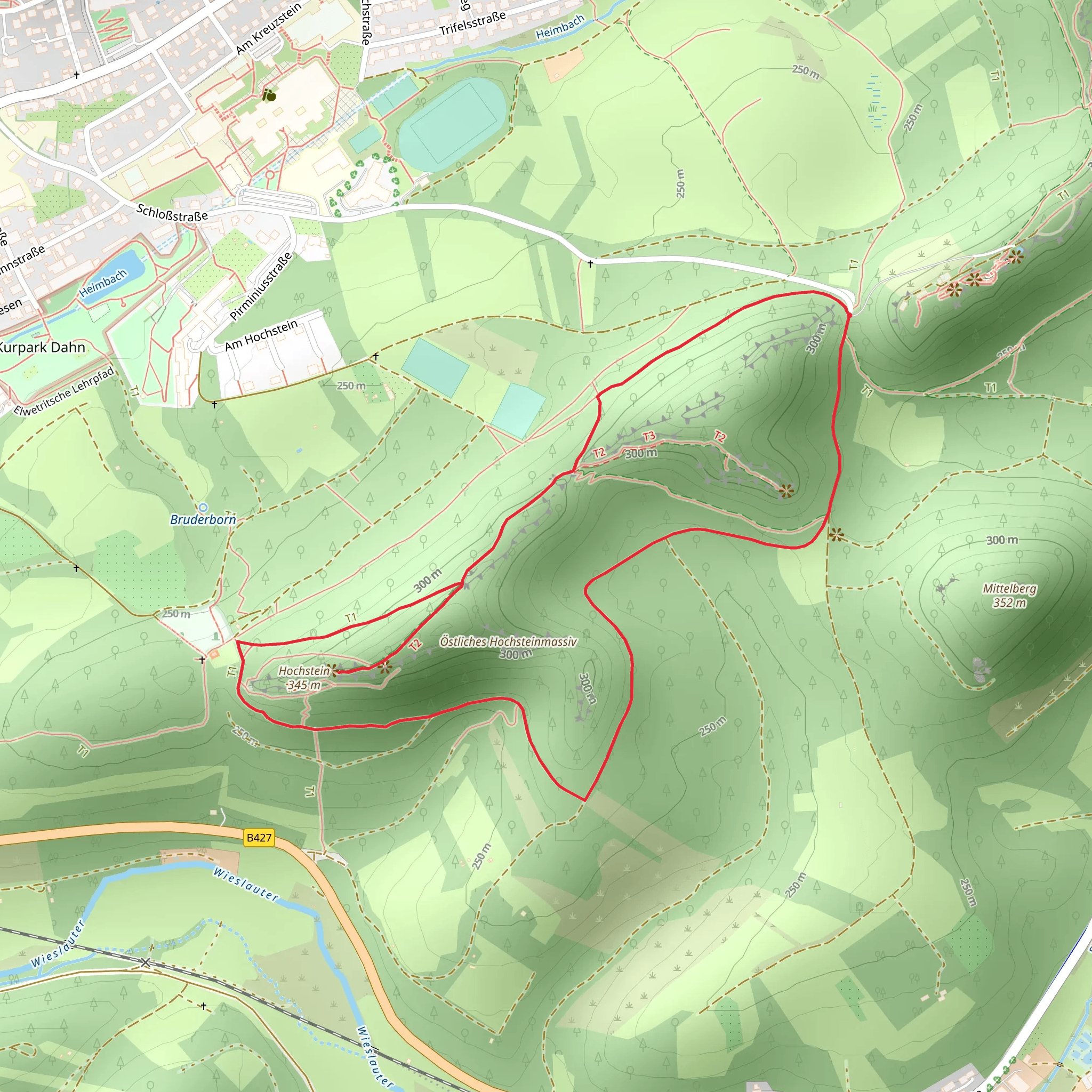 Hochstein Loop via Pfalzerwald Gelber Punkt mobile static map