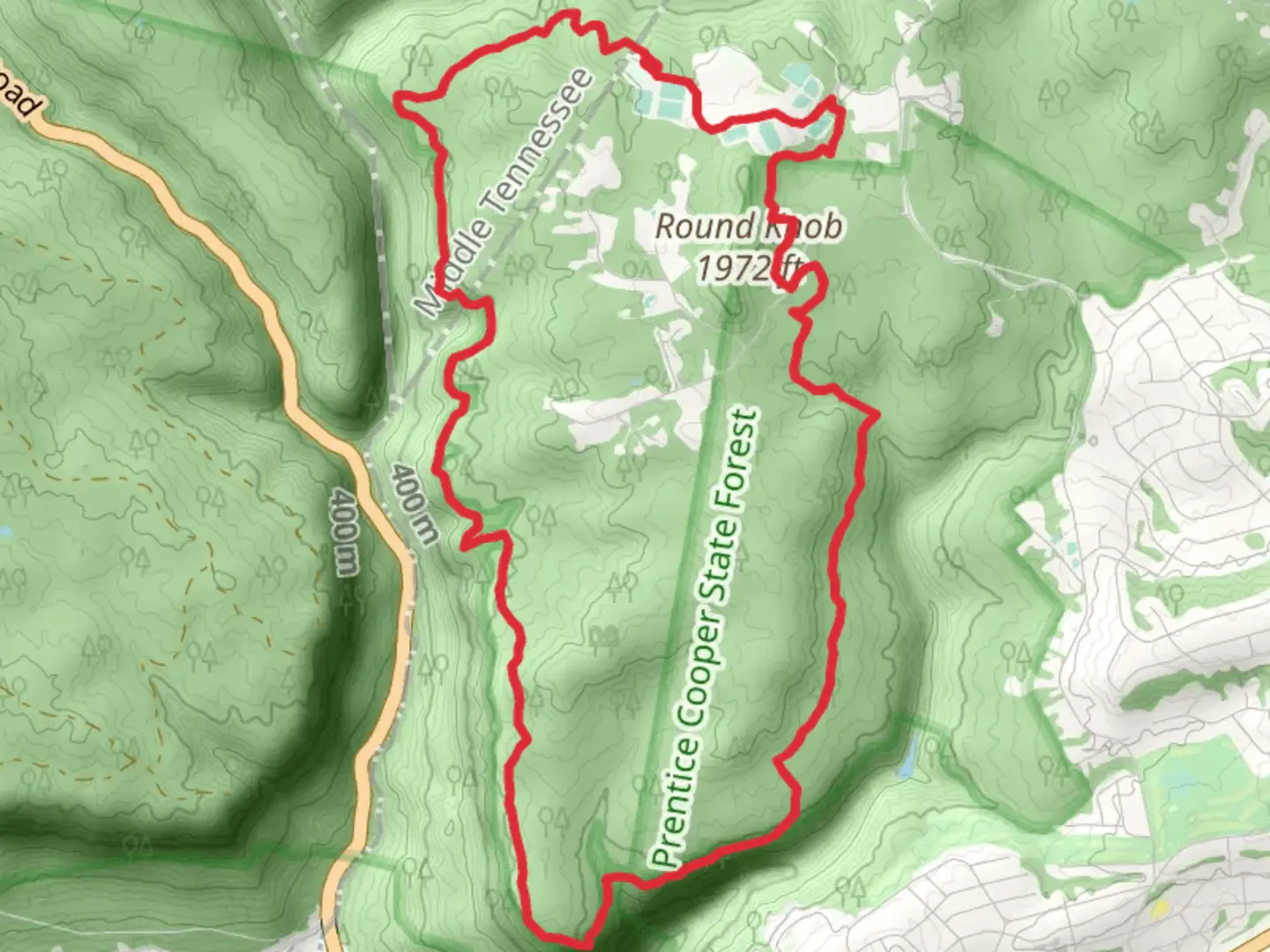 An image depicting the trail Signal Point and Orange Loop Trail and its surrounding area.