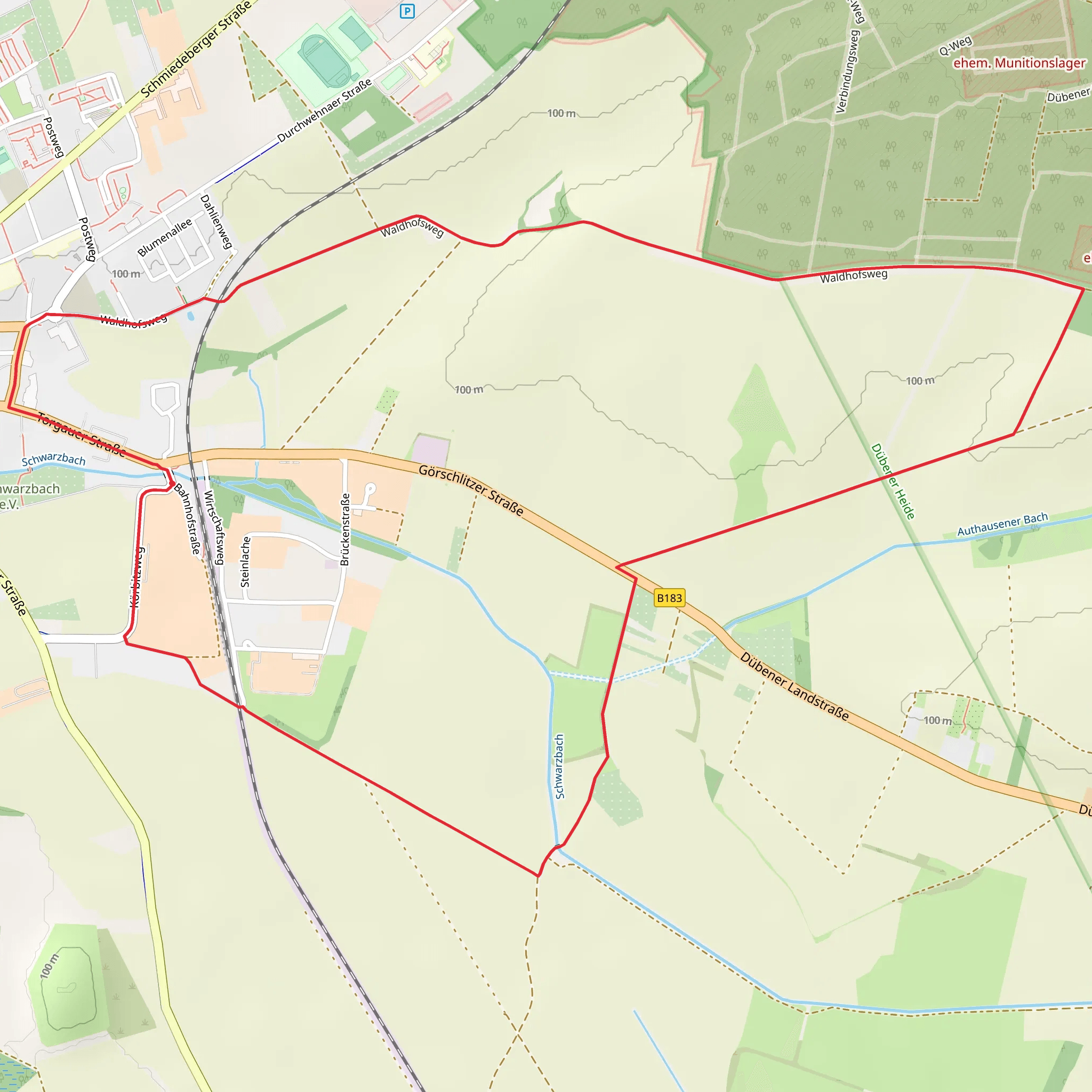 Waldhofweg and Rund um Tiglitz mobile static map