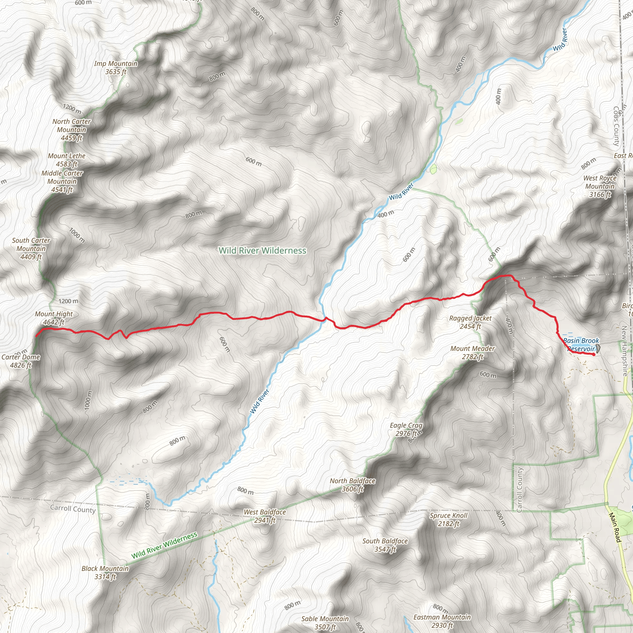 Mount Hight Basin Brook Reservoir mobile static map