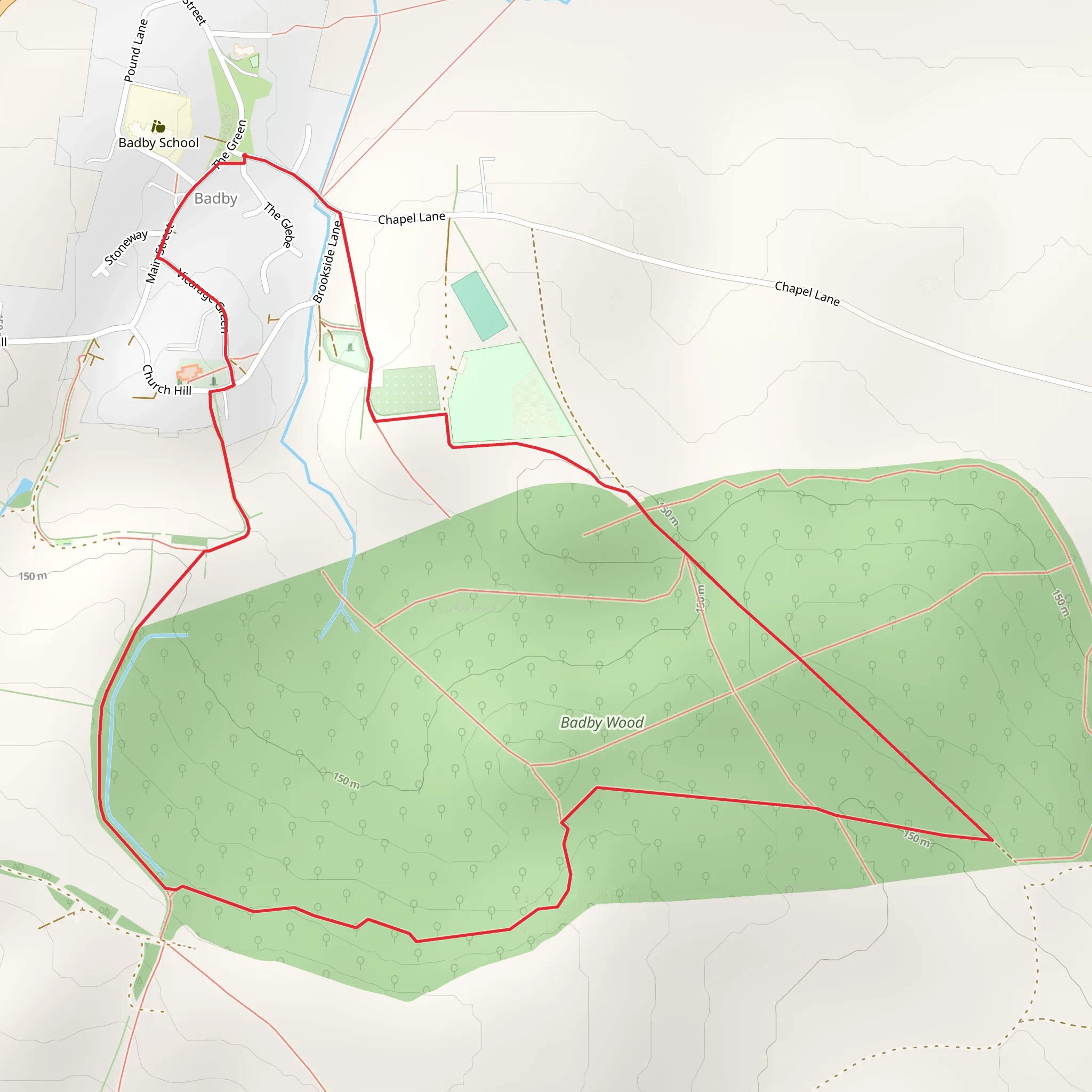 Badby Wood Loop mobile static map
