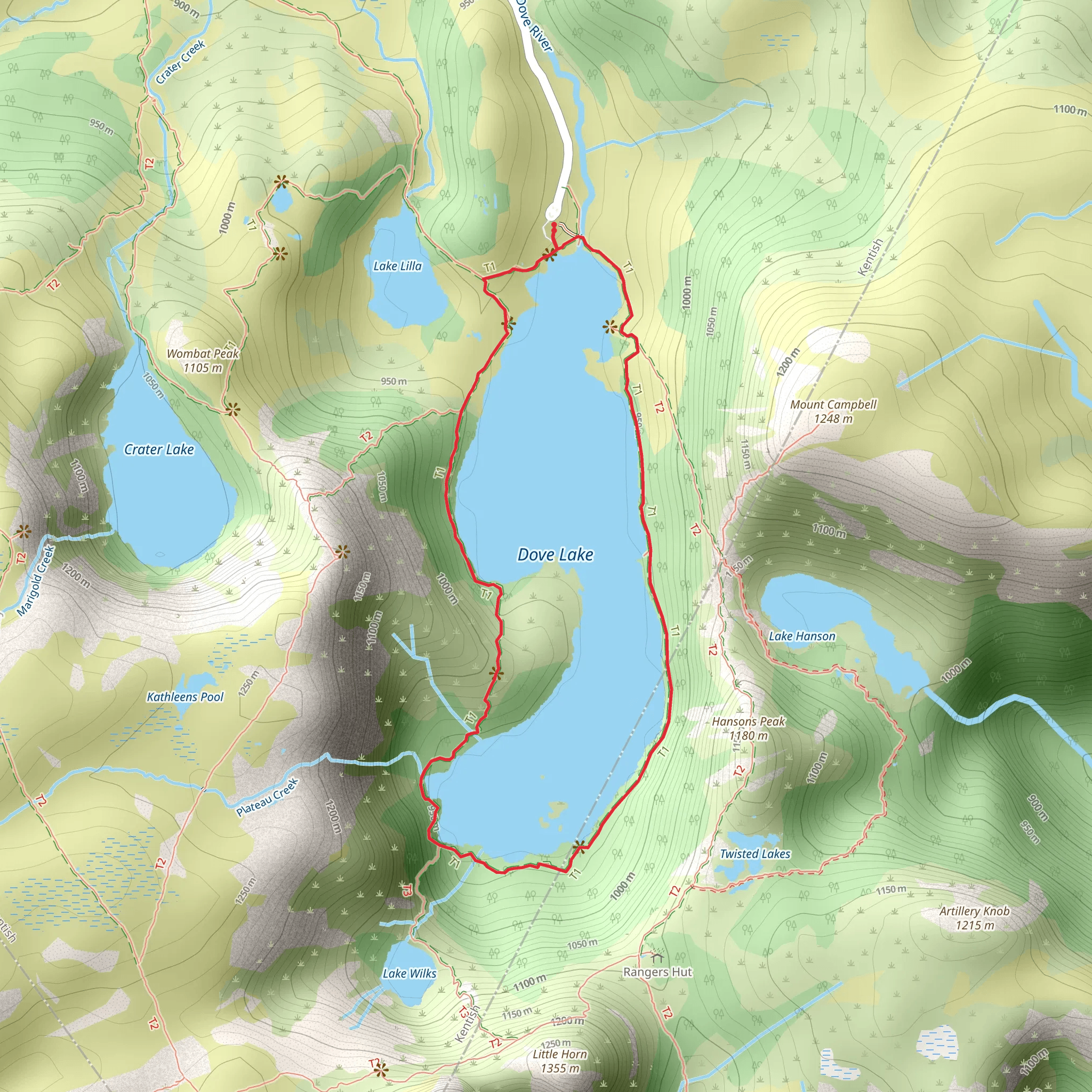 Dove Lake Circuit mobile static map