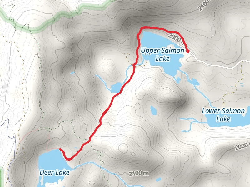 Deer Lake and Horse Lake from Salmon Lake Road