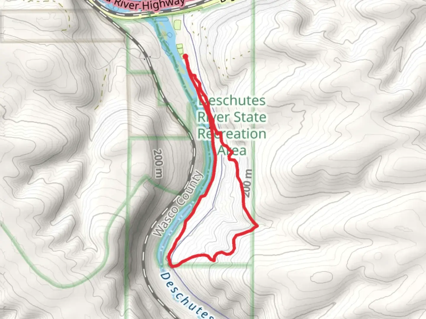 An image depicting the trail Blackberry, Ferry Springs and Riverview Loop Trail and its surrounding area.