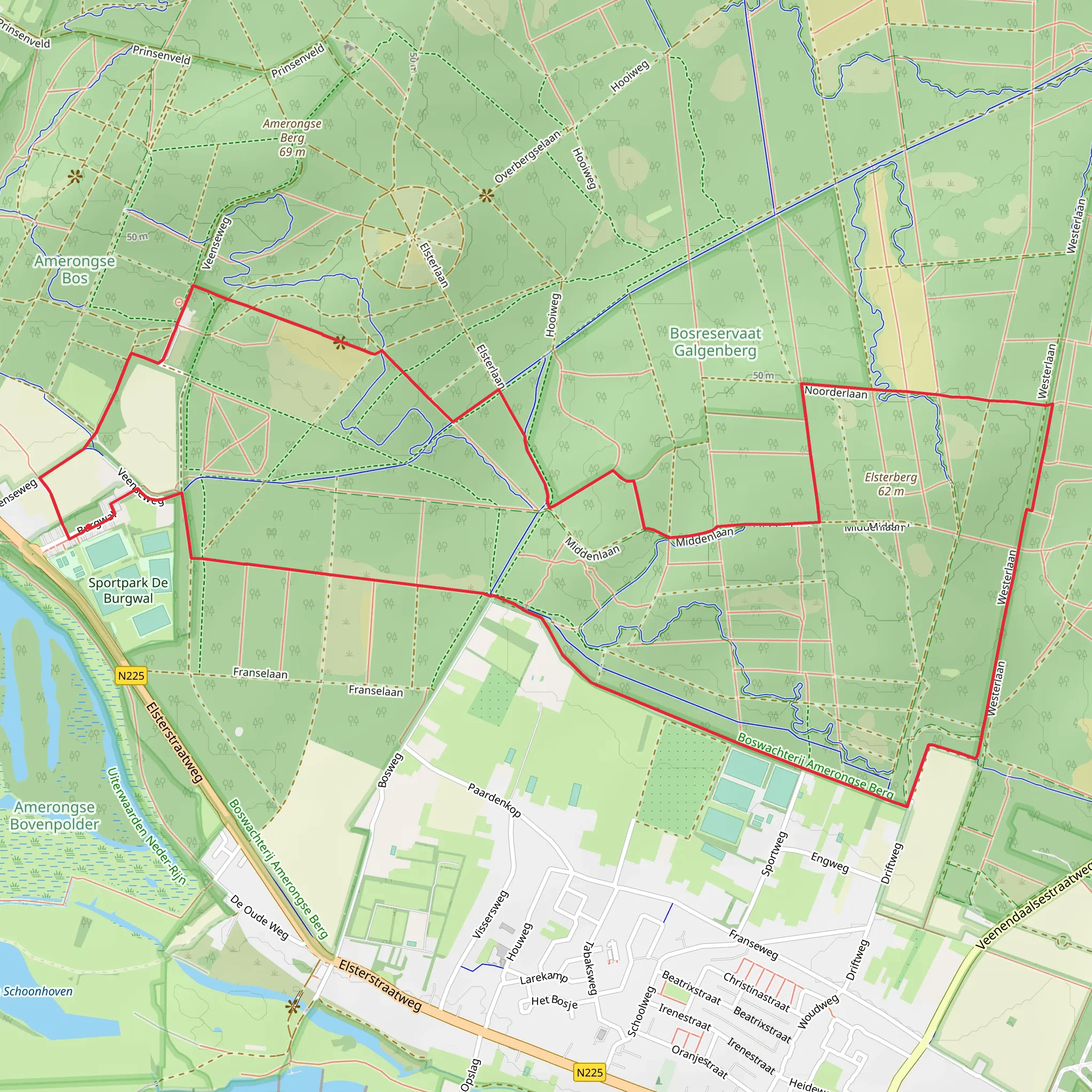 Galgenberg, Elsterberg and De Blauwe Schuur via Veense Weg mobile static map
