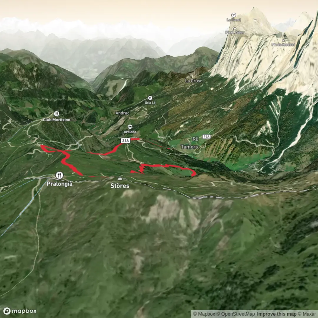 An image depicting the trail Hike 10 - Plan__Piz_de_Surega and its surrounding area.