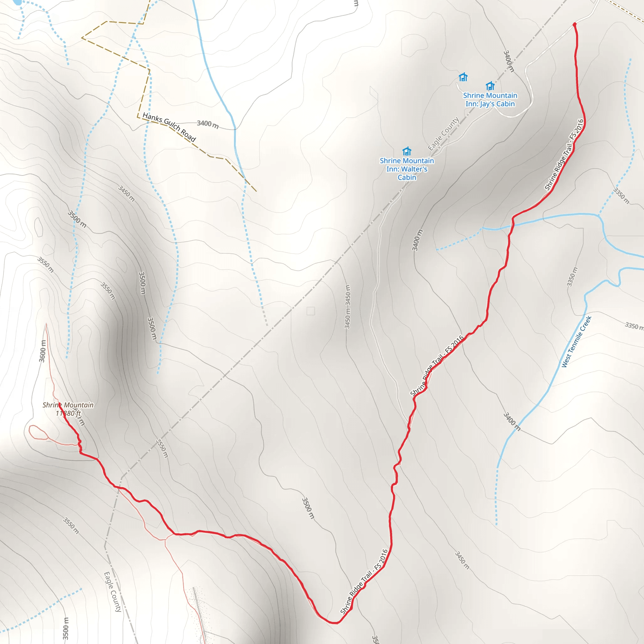 Shrine Ridge Trail mobile static map