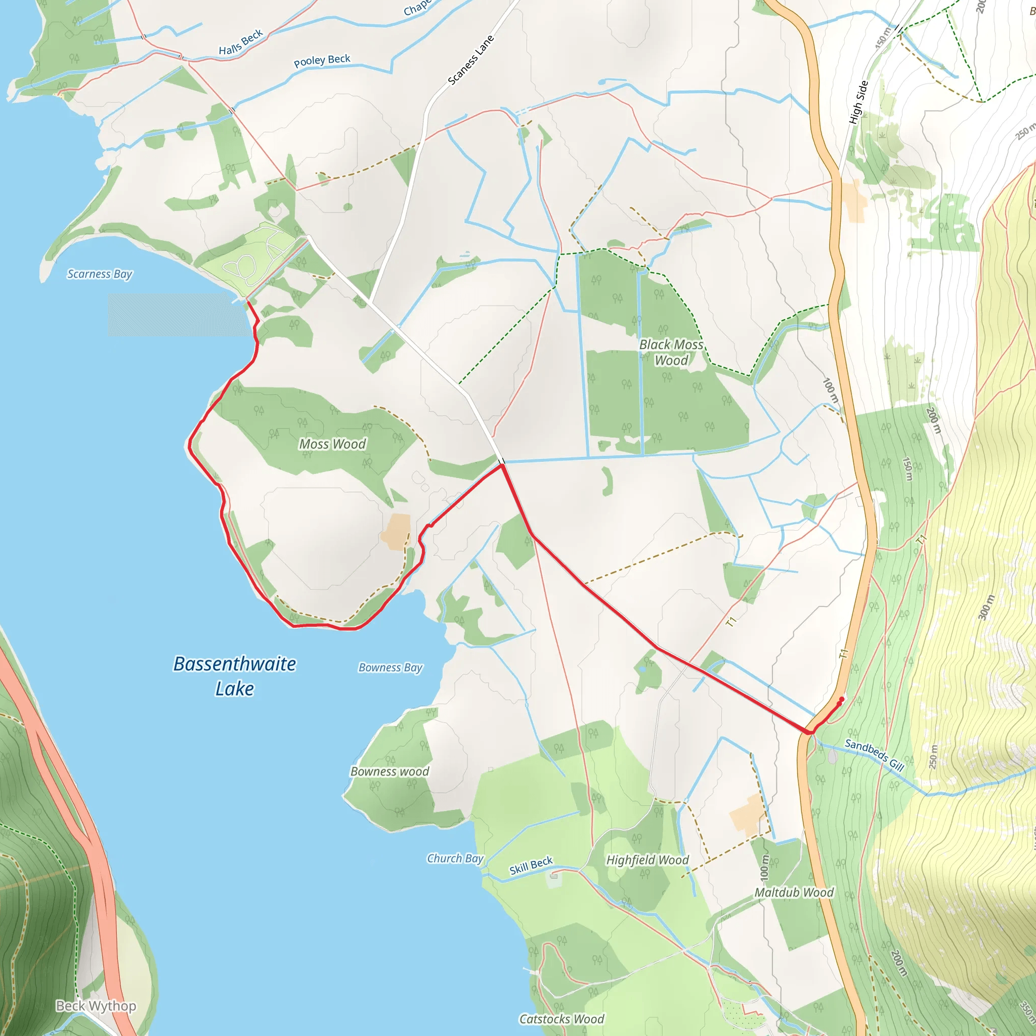 Bowness Bay Walk mobile static map