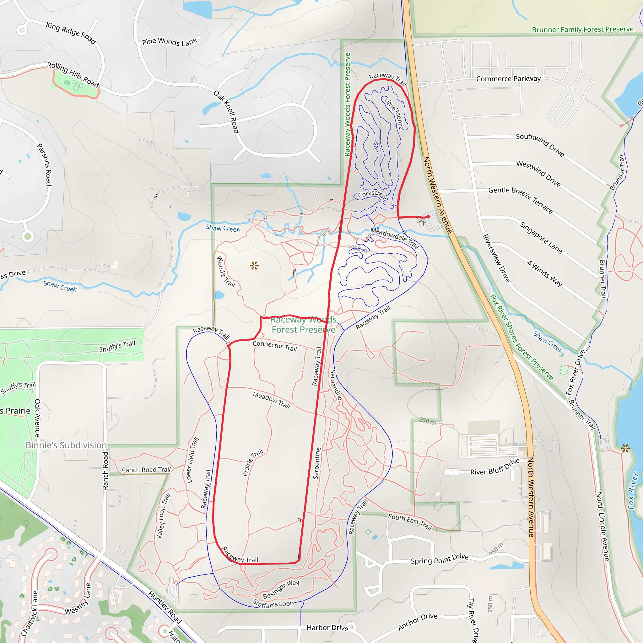 North Western Avenue Short Loop - West mobile static map