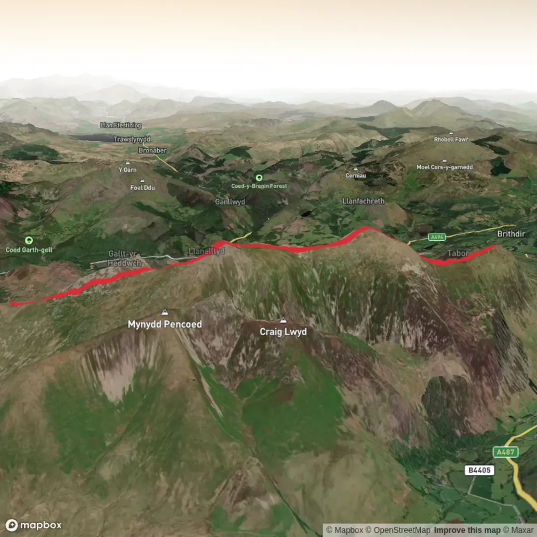 An image depicting the trail Cadair Idris by The Pony Path (31) - Modified and its surrounding area.