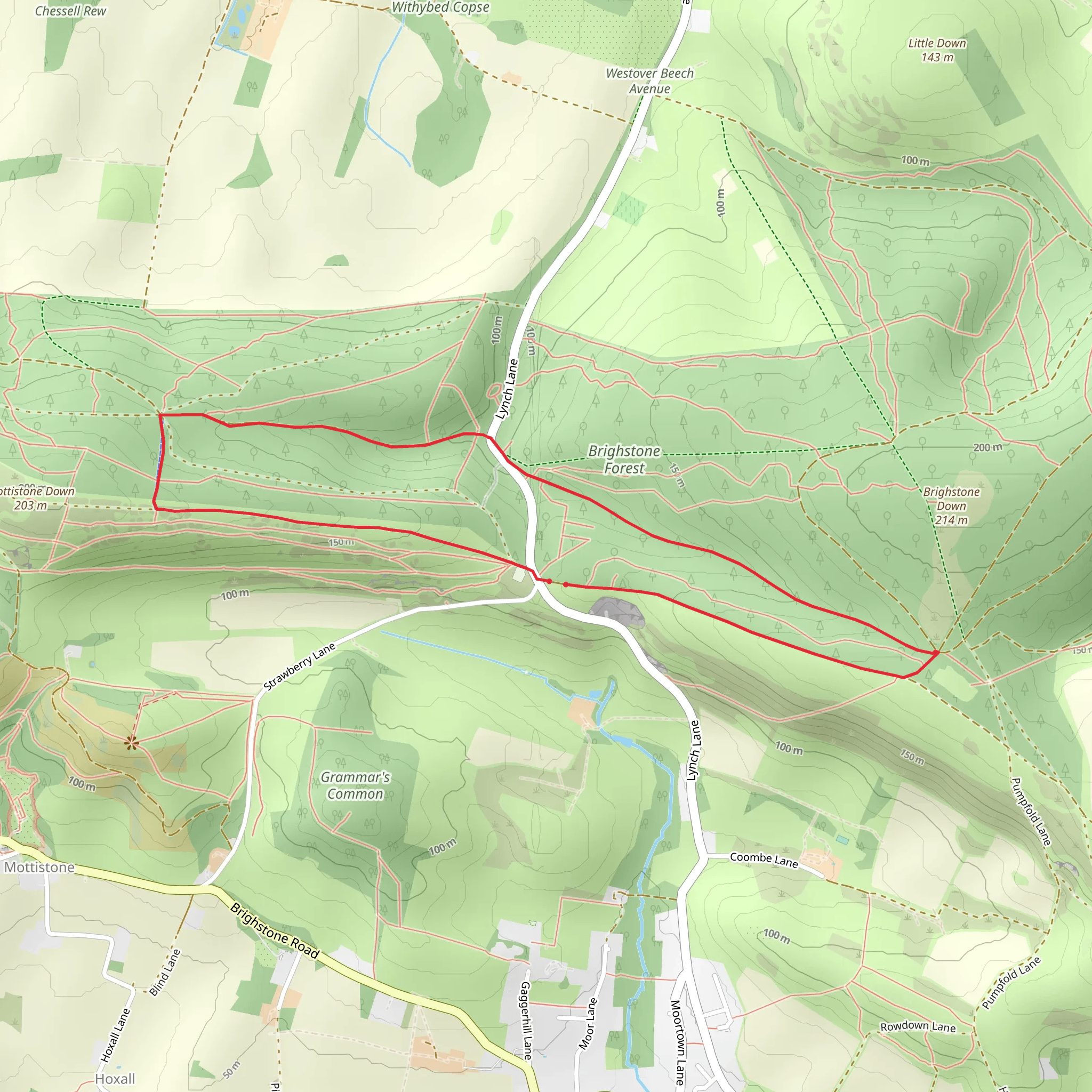 Westover Down Loop mobile static map
