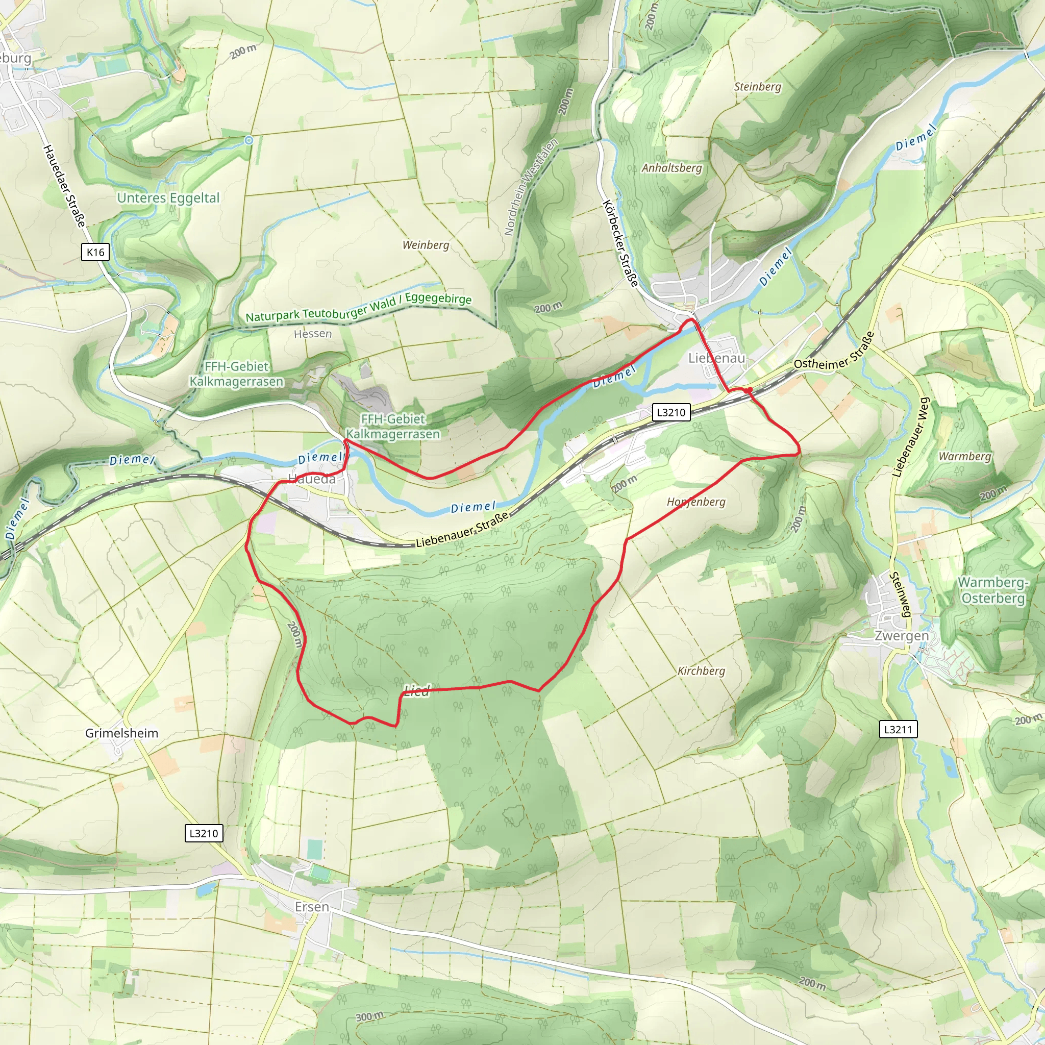 Liebenau Li1 Loop mobile static map