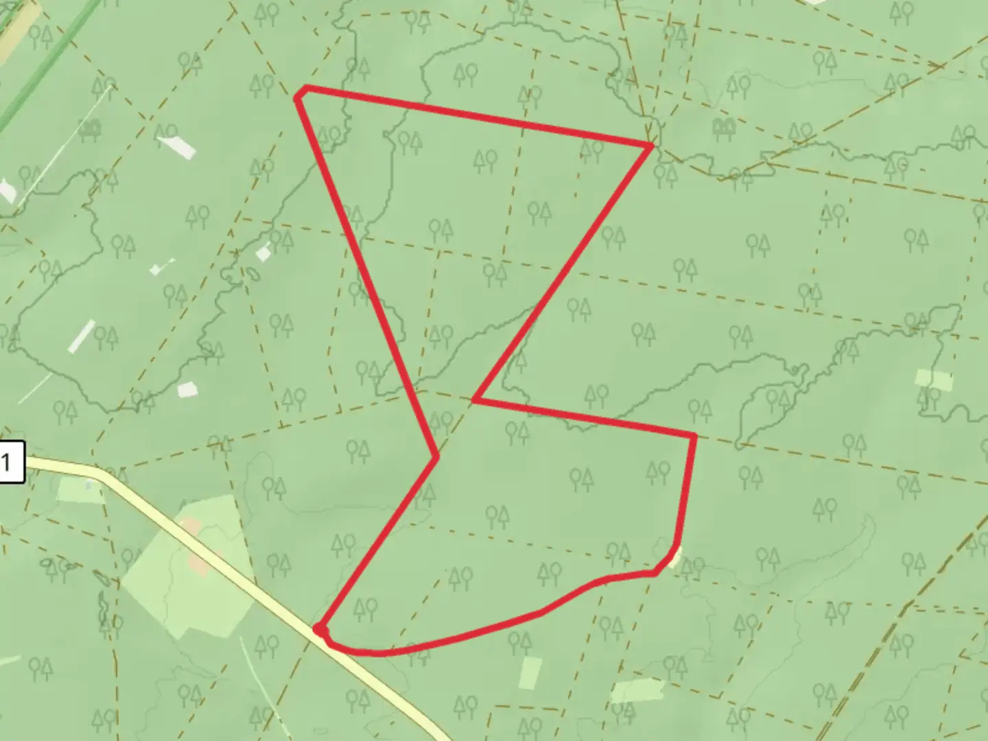 An image depicting the trail Queloh and Orthassel Loop and its surrounding area.