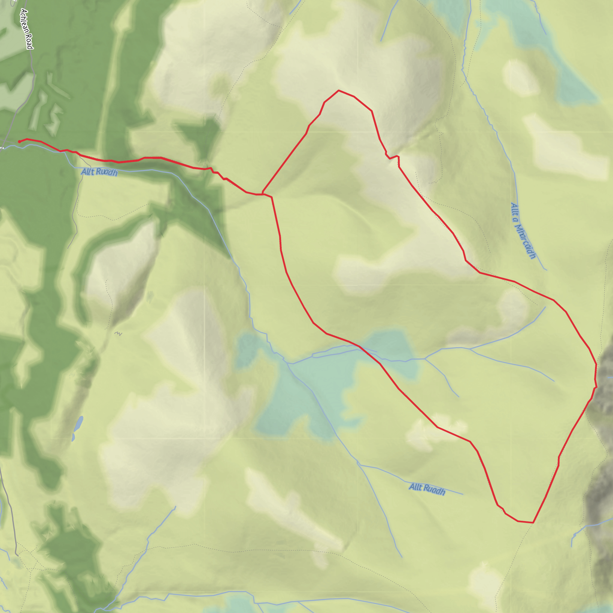 Sgor Gaoith and Geal Charn Loop mobile static map
