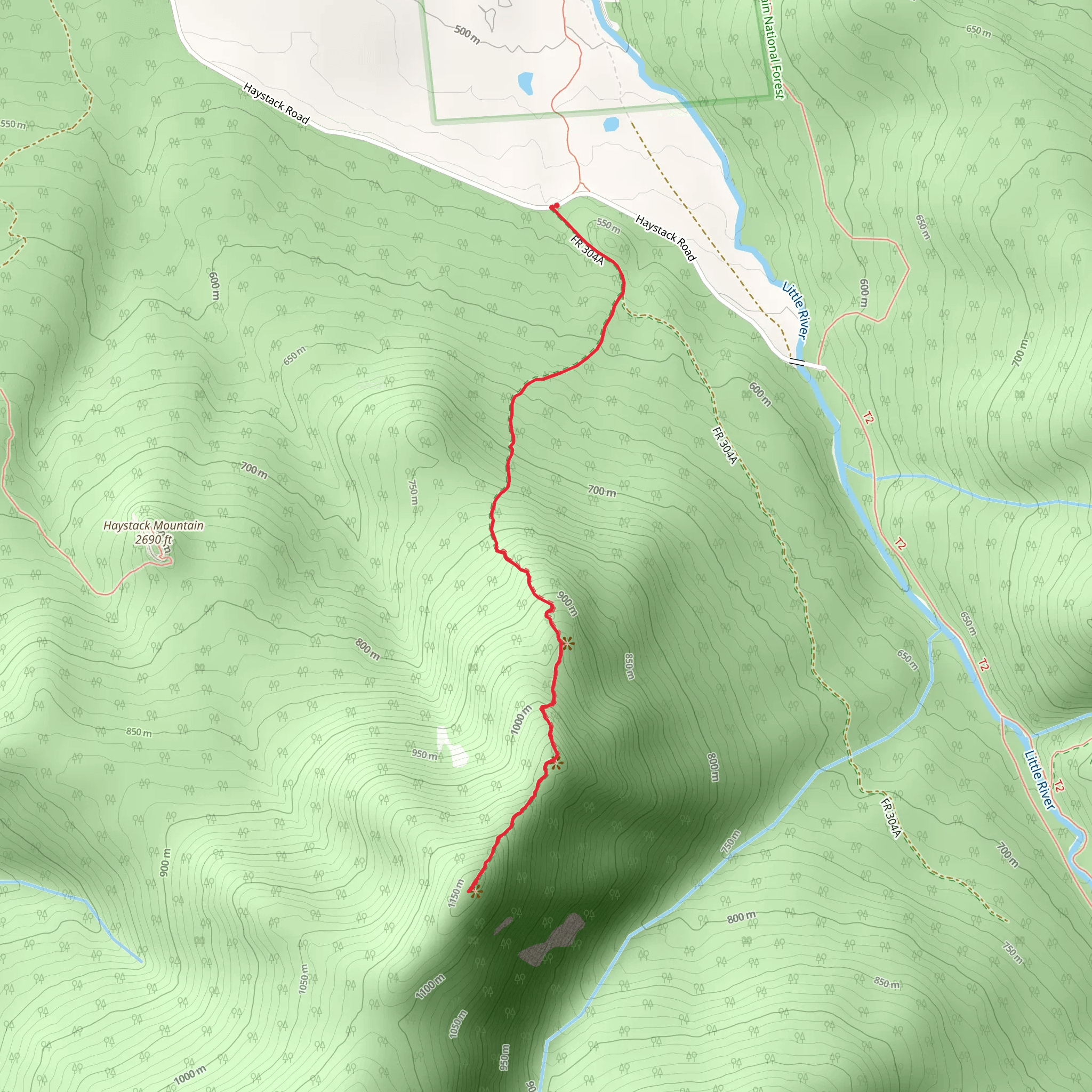 Peak Above the Nubble Out and Back mobile static map