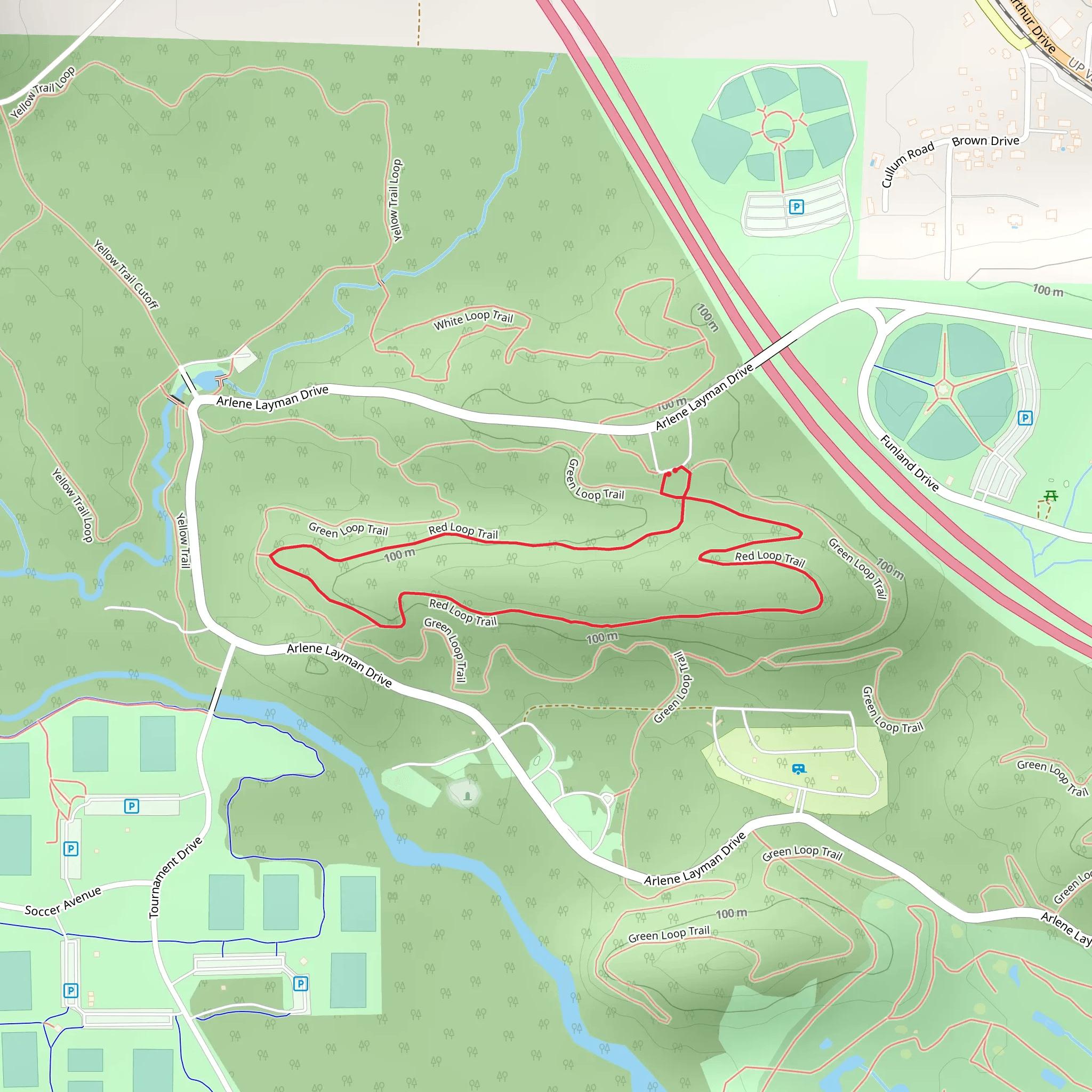 Red Loop Trail mobile static map