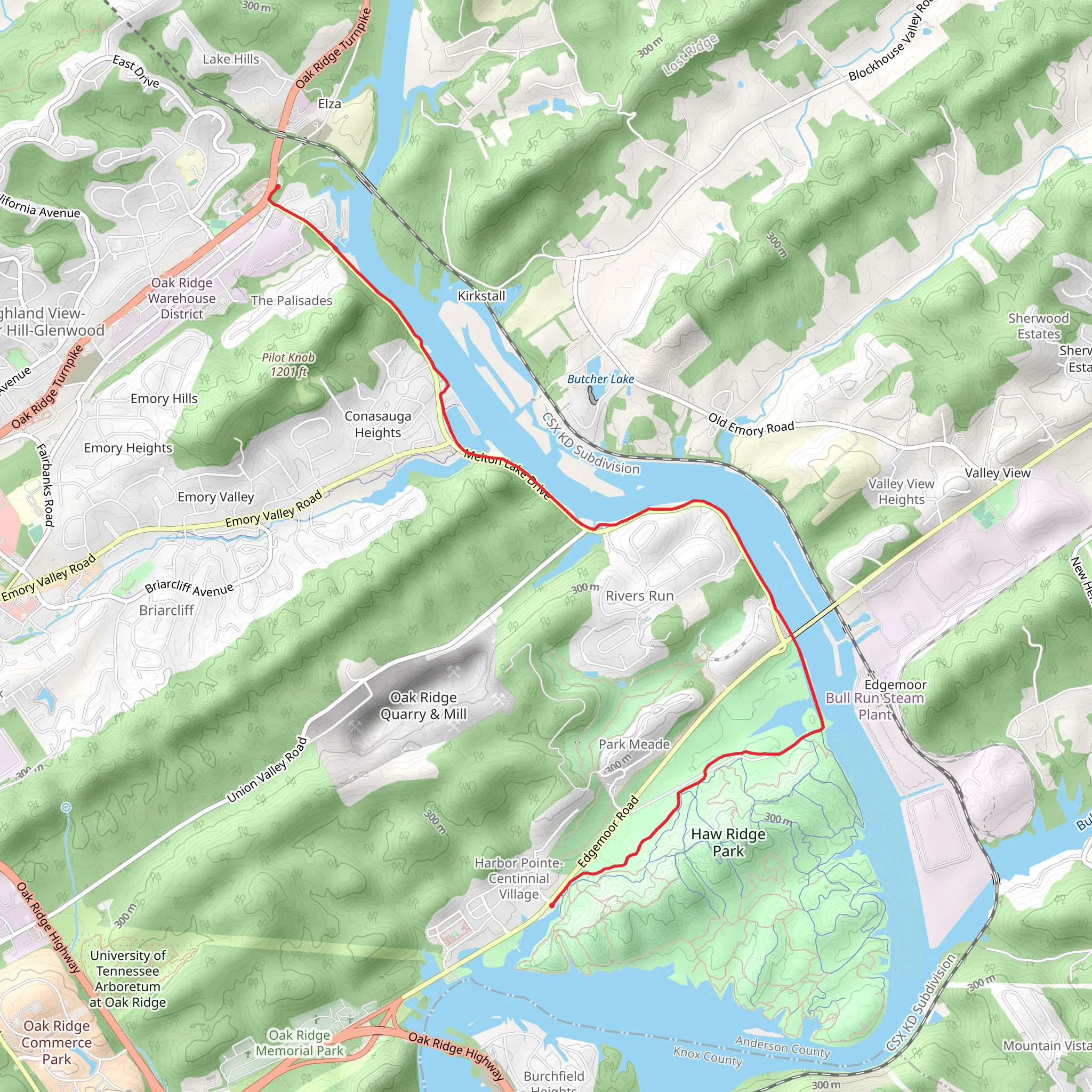 Melton Lake Greenway mobile static map