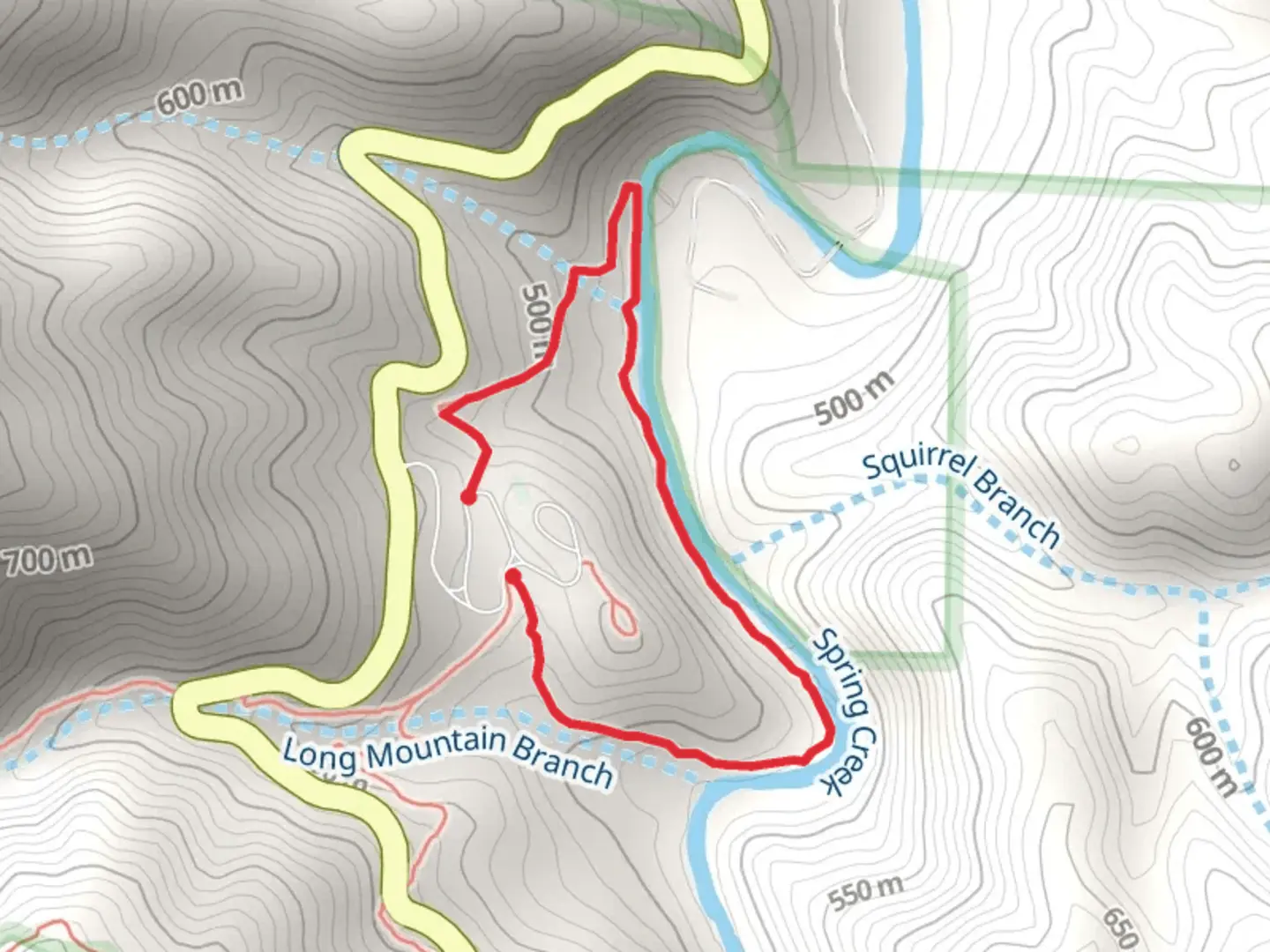 An image depicting the trail Spring Creek Nature Trail and its surrounding area.
