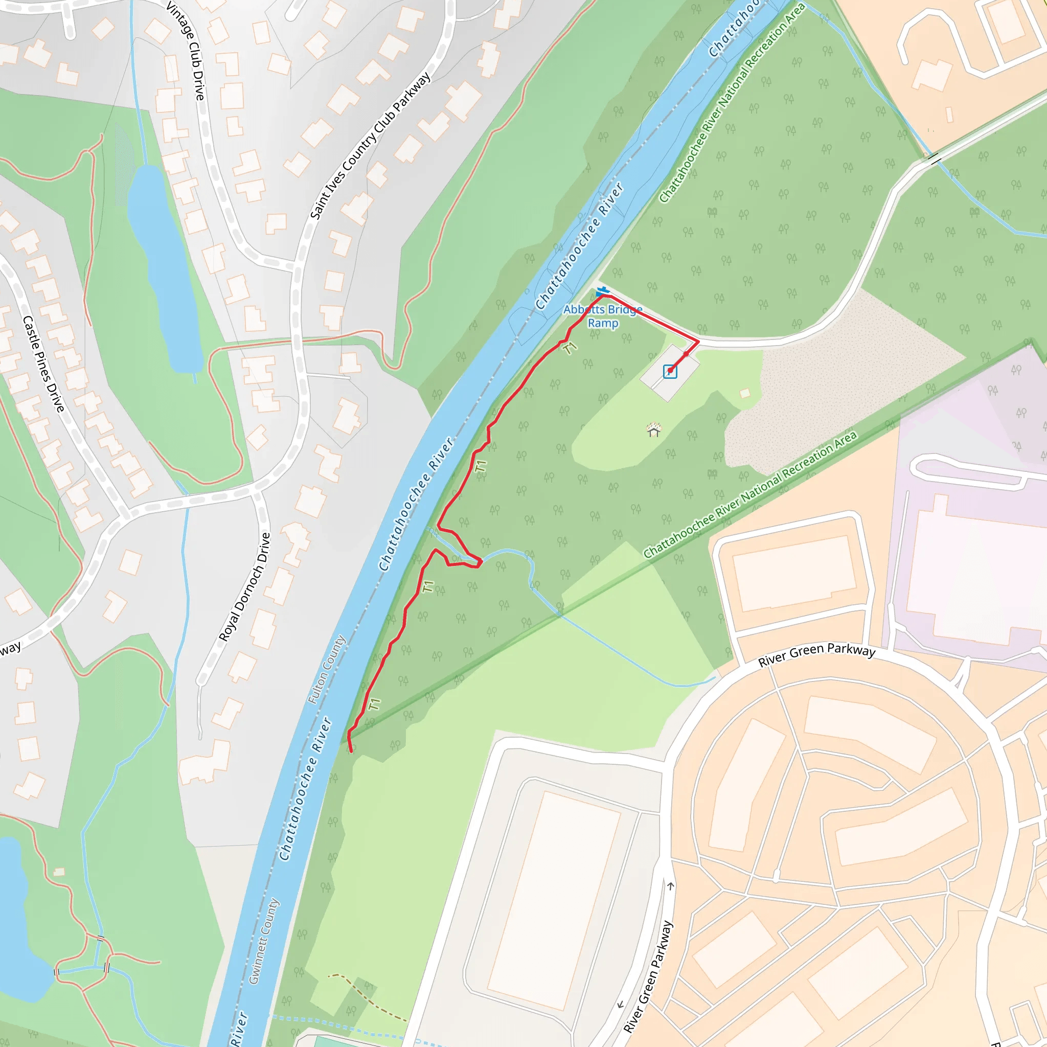 Abbotts Bridge Trail System mobile static map