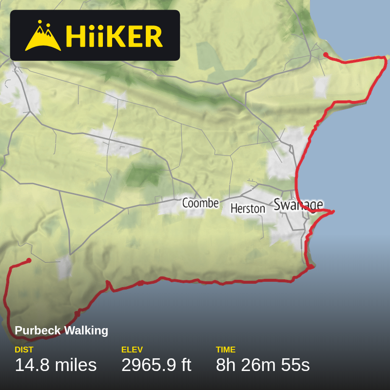 A map preview of the recording Studland - Worth Matravers .