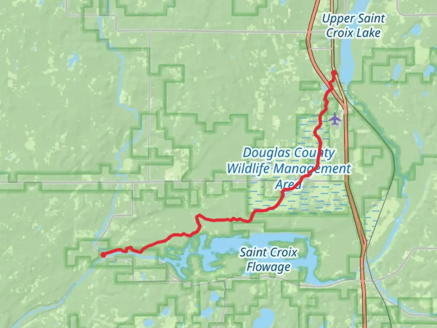 An image depicting the trail North Country Trail from South Mail Road and its surrounding area.