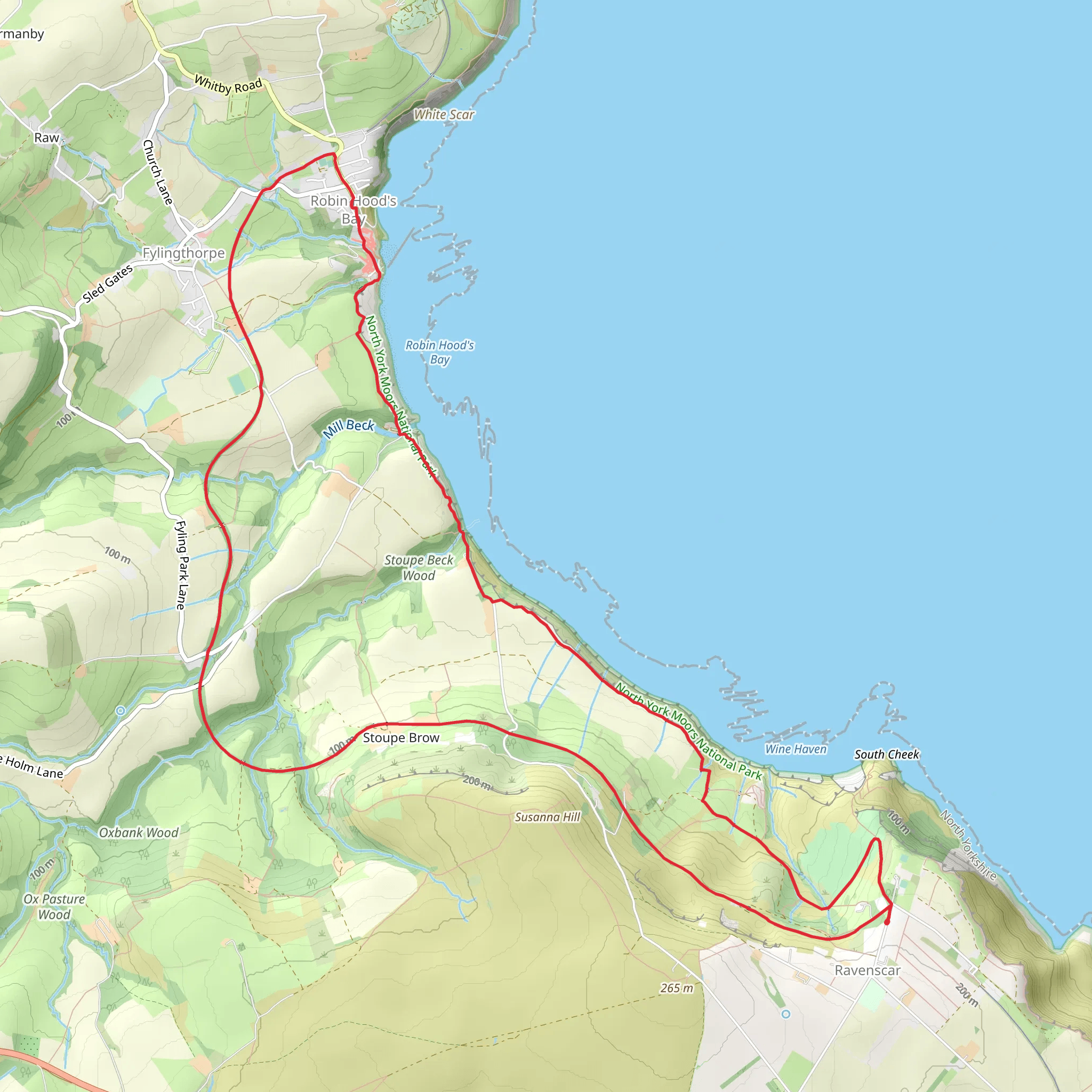 Peter White Cliff, Cowfield Hill and Allison Head Wood Loop mobile static map