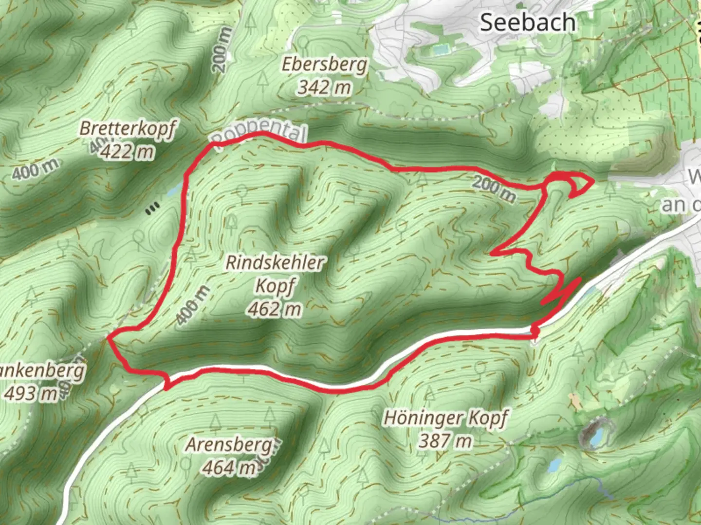An image depicting the trail Barfusspfad Loop viaPfaelzerwald Gelber Balken and its surrounding area.