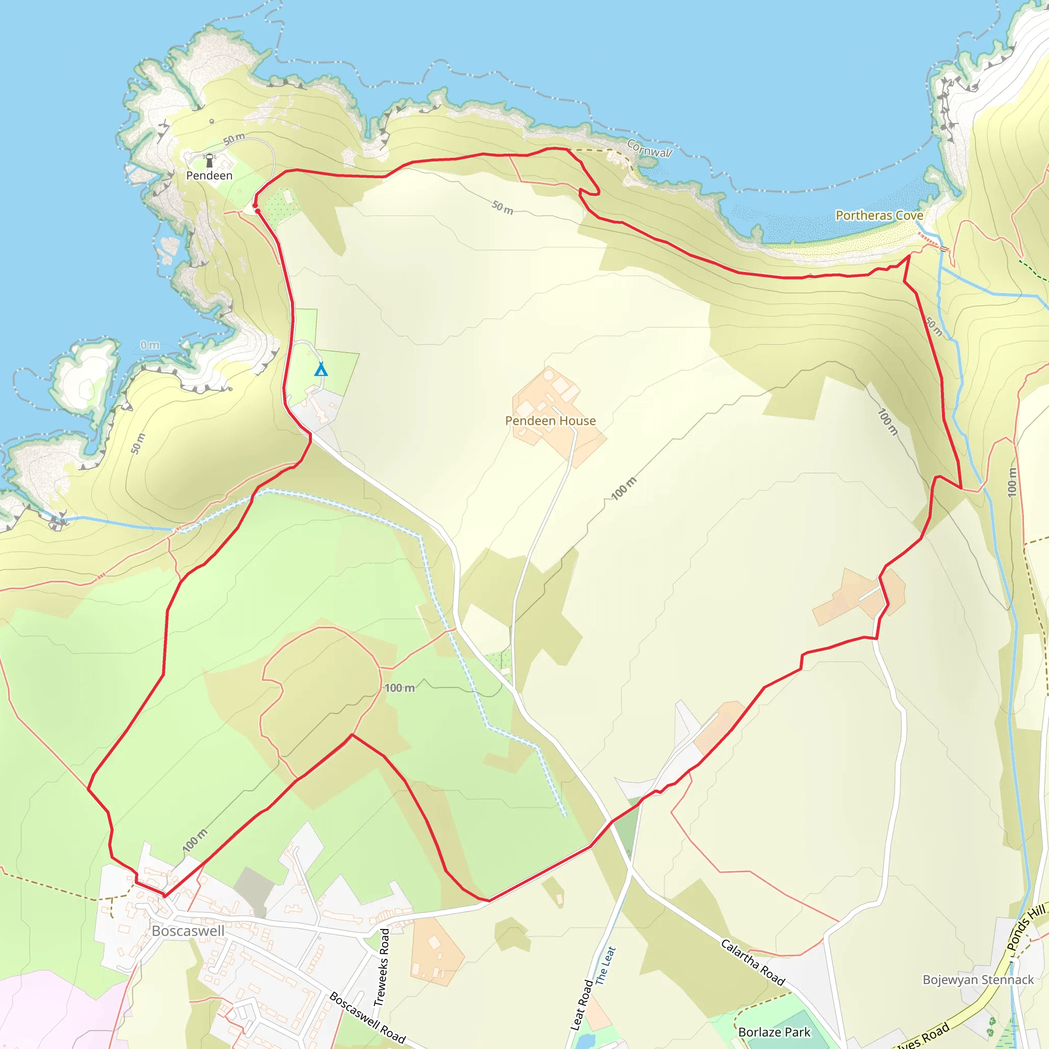 Pendeen Watch and Portheras Cove Walk mobile static map