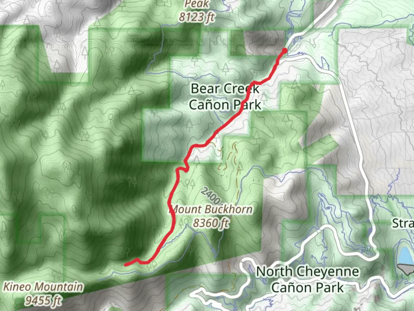An image depicting the trail Bear Creek and its surrounding area.