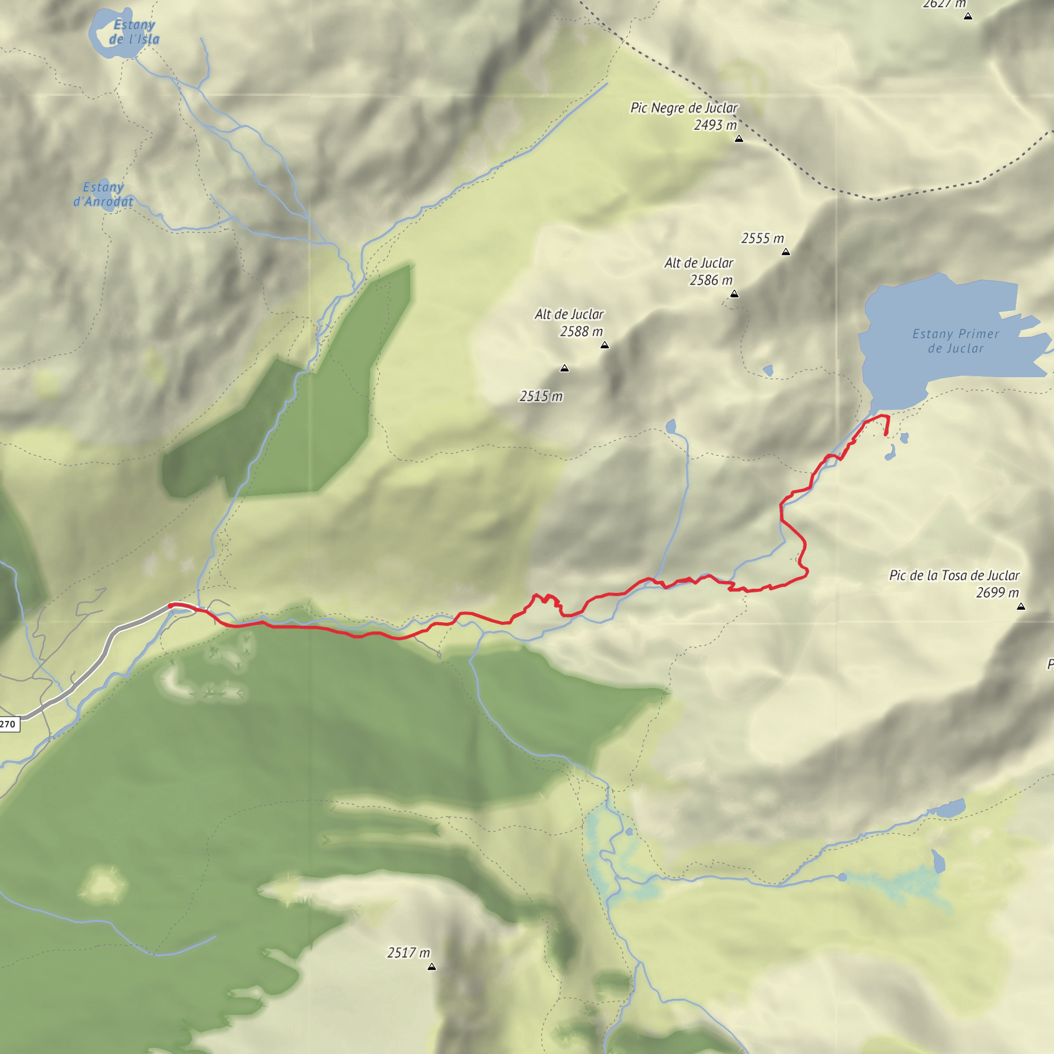 Camí del llac de Juclar mobile static map