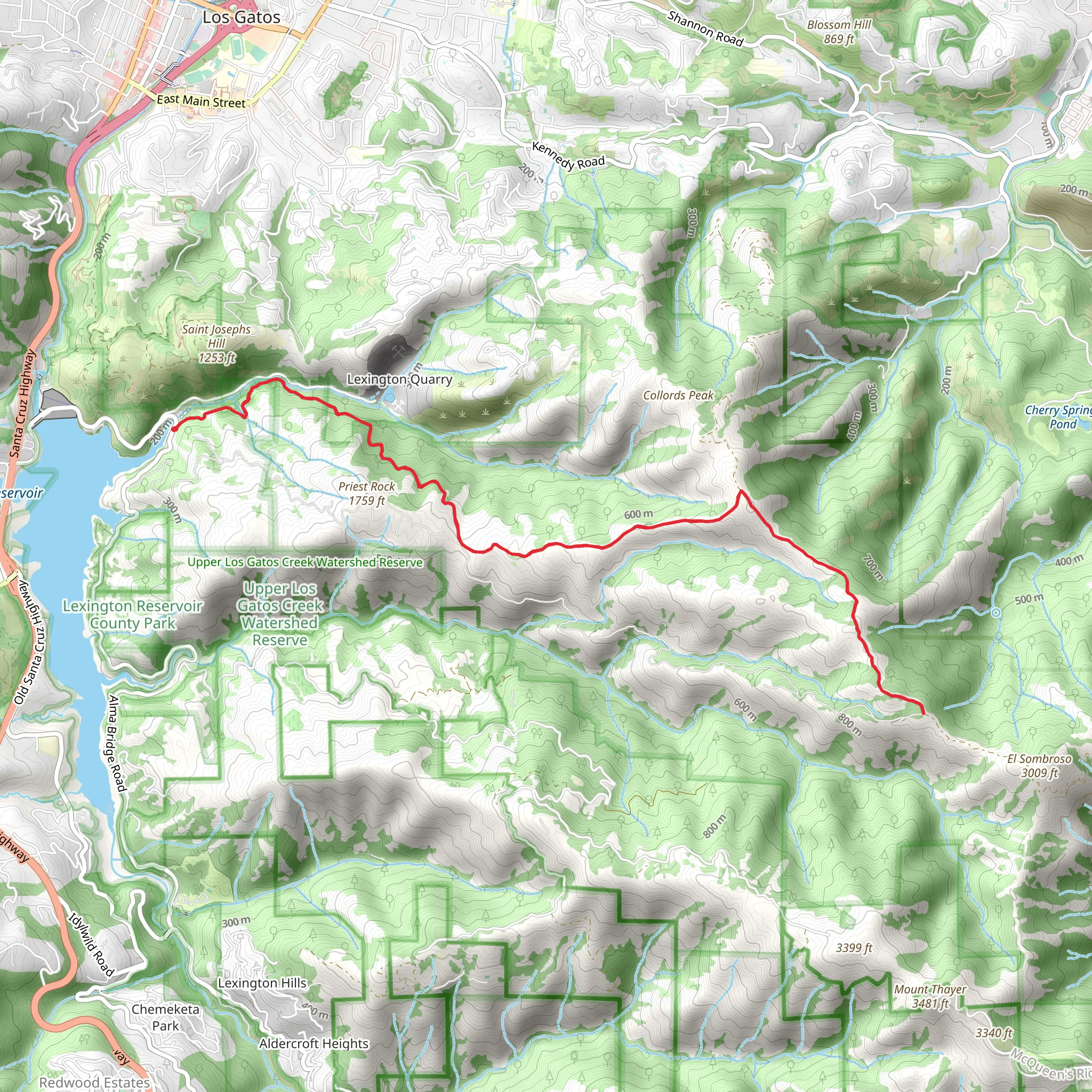 Priest Rock and Kennedy Trail mobile static map