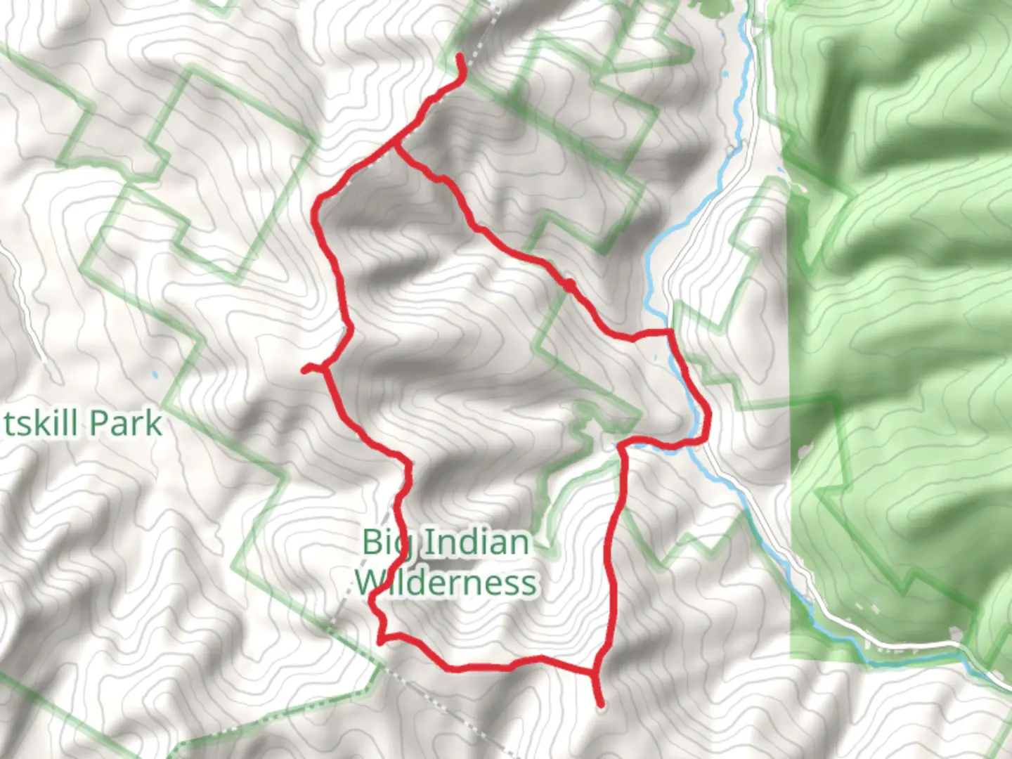An image depicting the trail Haynes Mountain, Eagle Mountain and Big Indian Loop and its surrounding area.