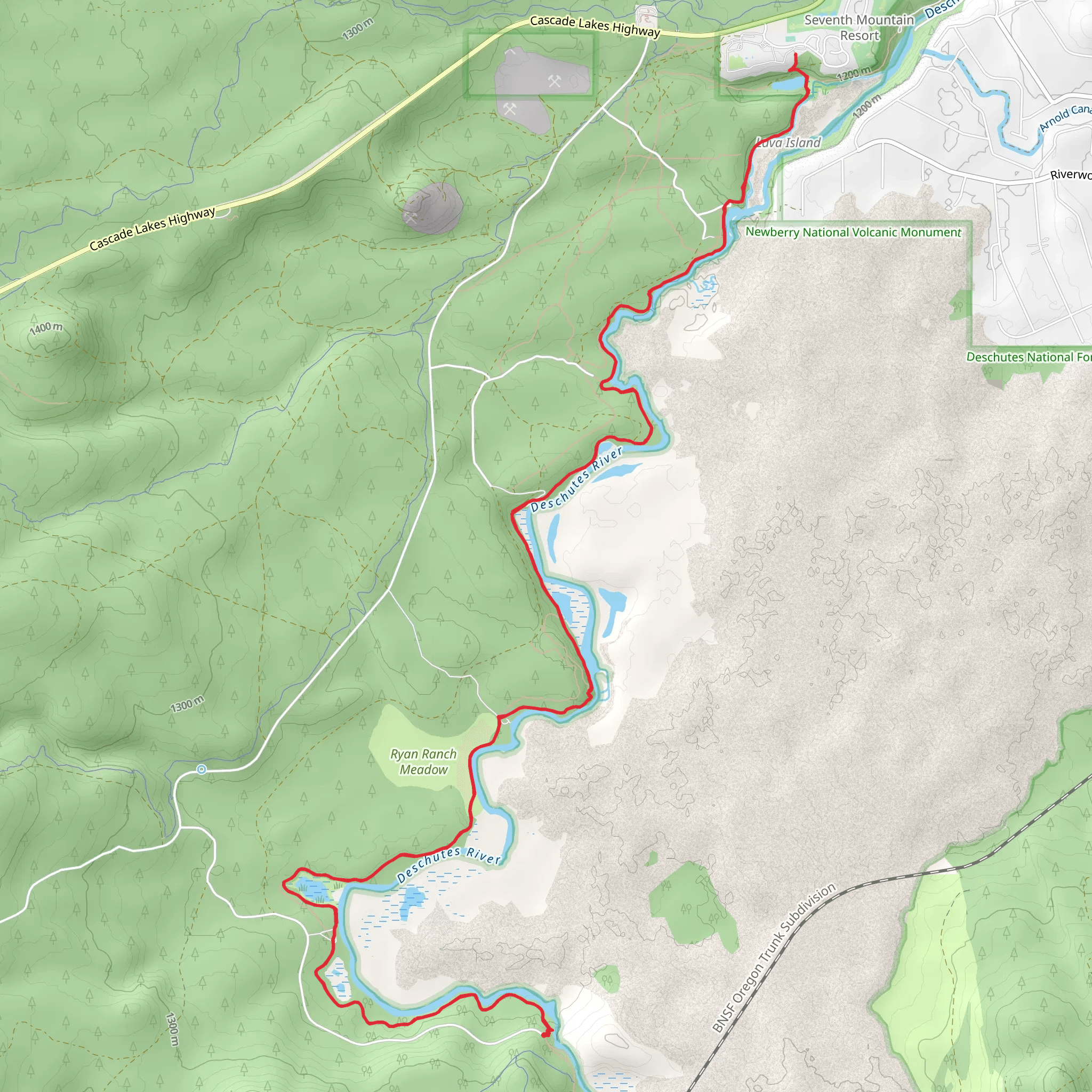 Deschutes River Trail - Benham Falls mobile static map