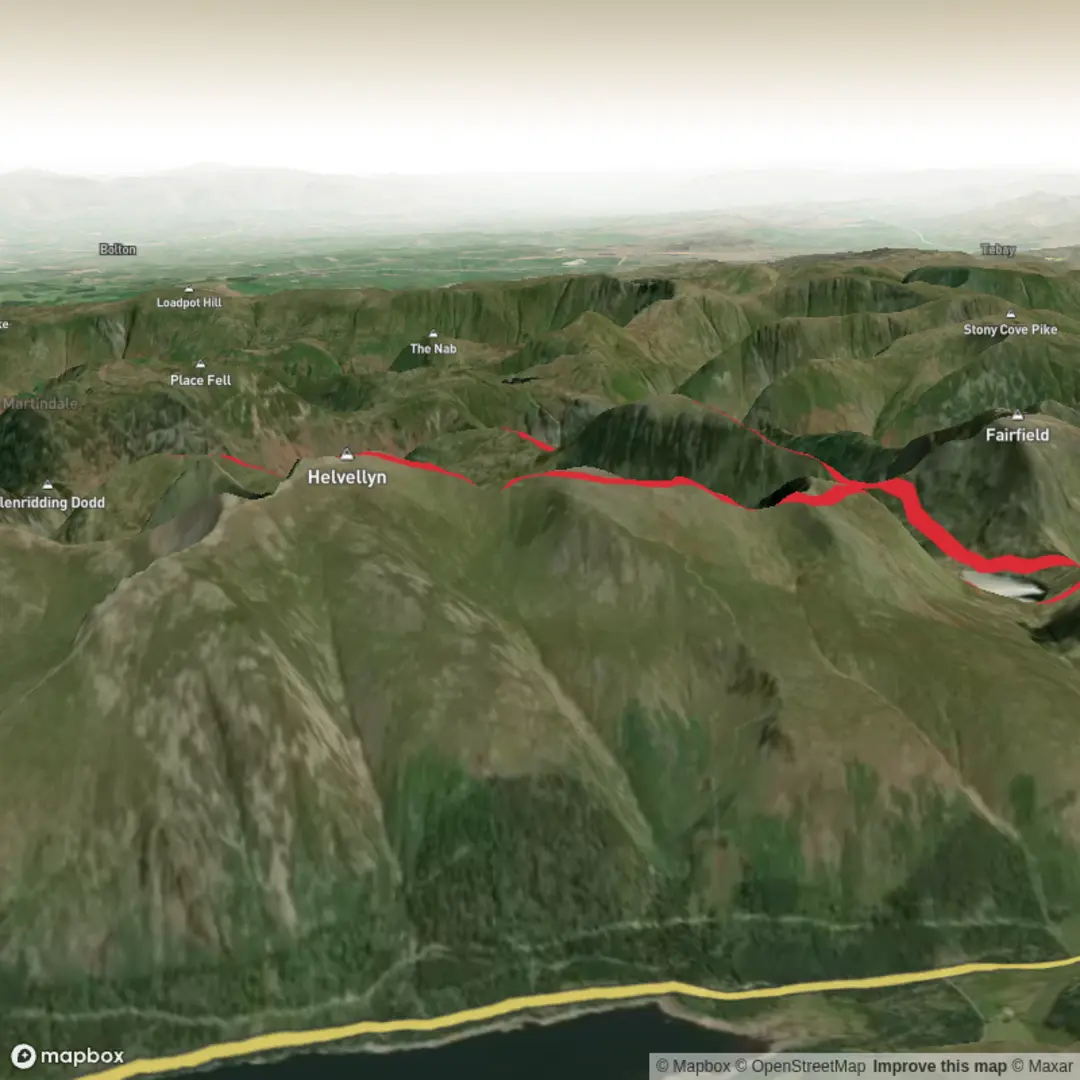 An image depicting the trail The Greater Grisedale Horseshoe and its surrounding area.