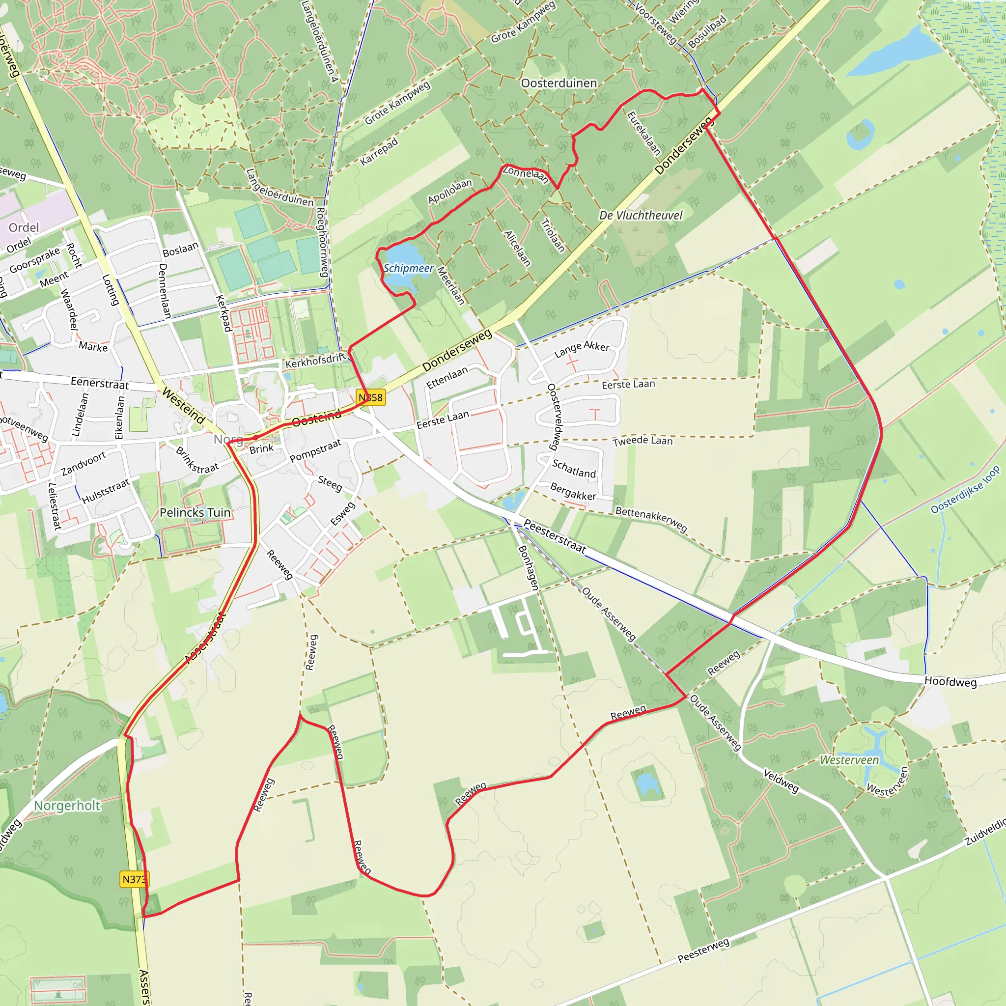 Schipmeer and Mandeveld Loop mobile static map