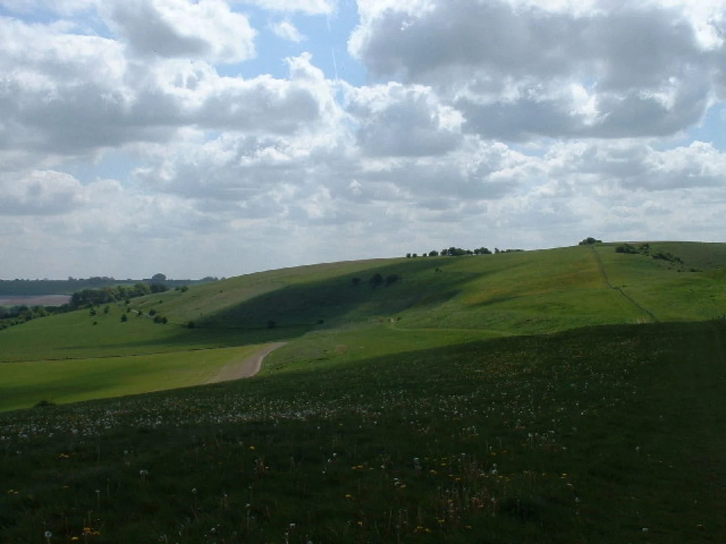 An image depicting the trail Ogbourne St Andrew Country Park Loop and its surrounding area.