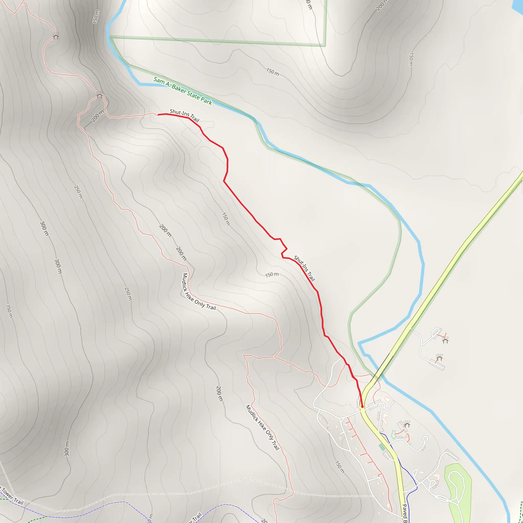 Shut-Ins Trail mobile static map