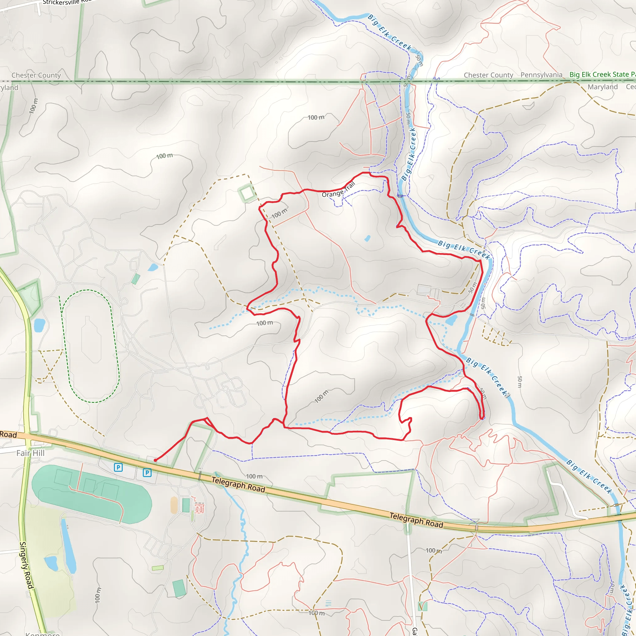 Big Elk Creek Loop mobile static map