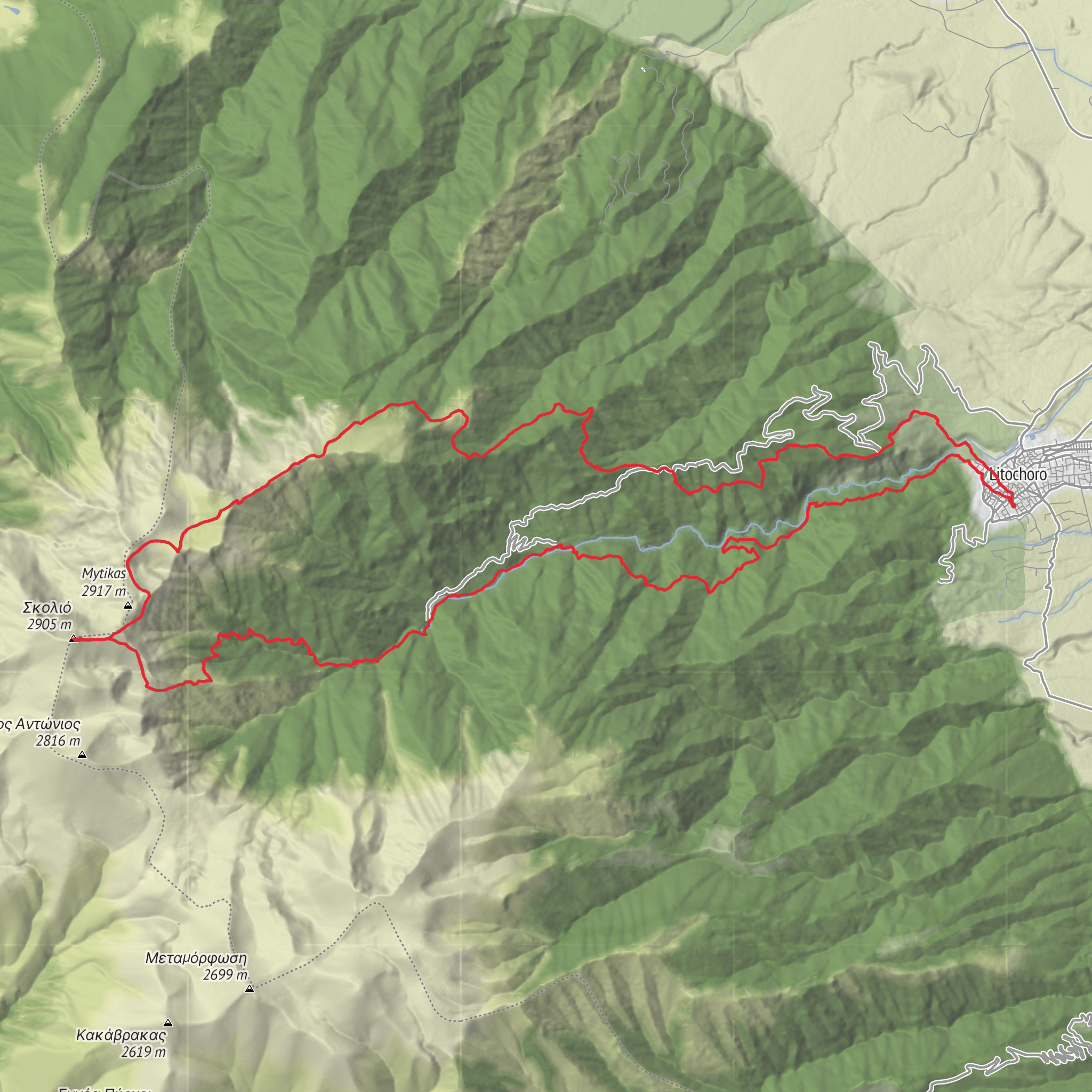 Litochoro Skolio Mount Olympus Loop mobile static map
