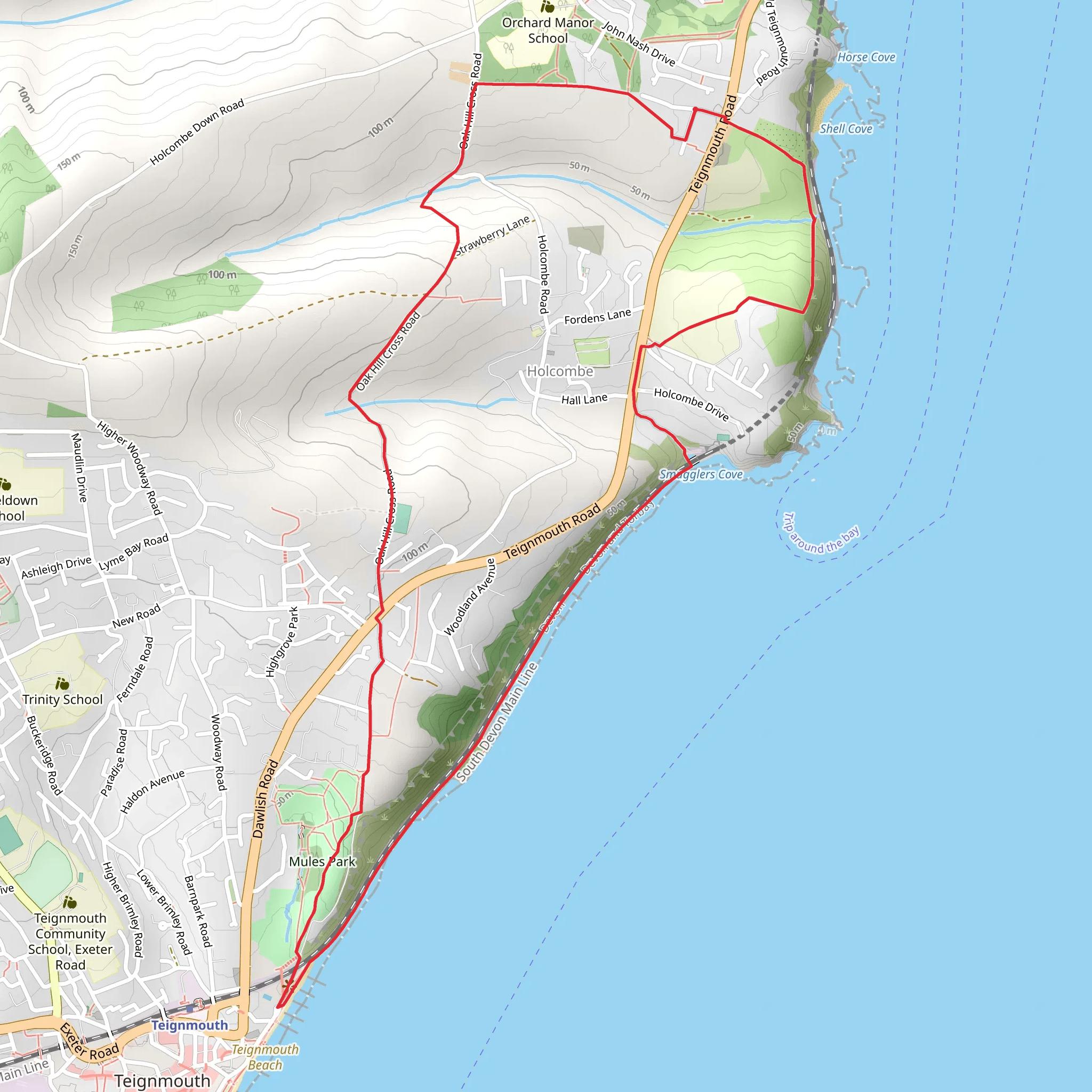 Holcombe Circular Walk mobile static map