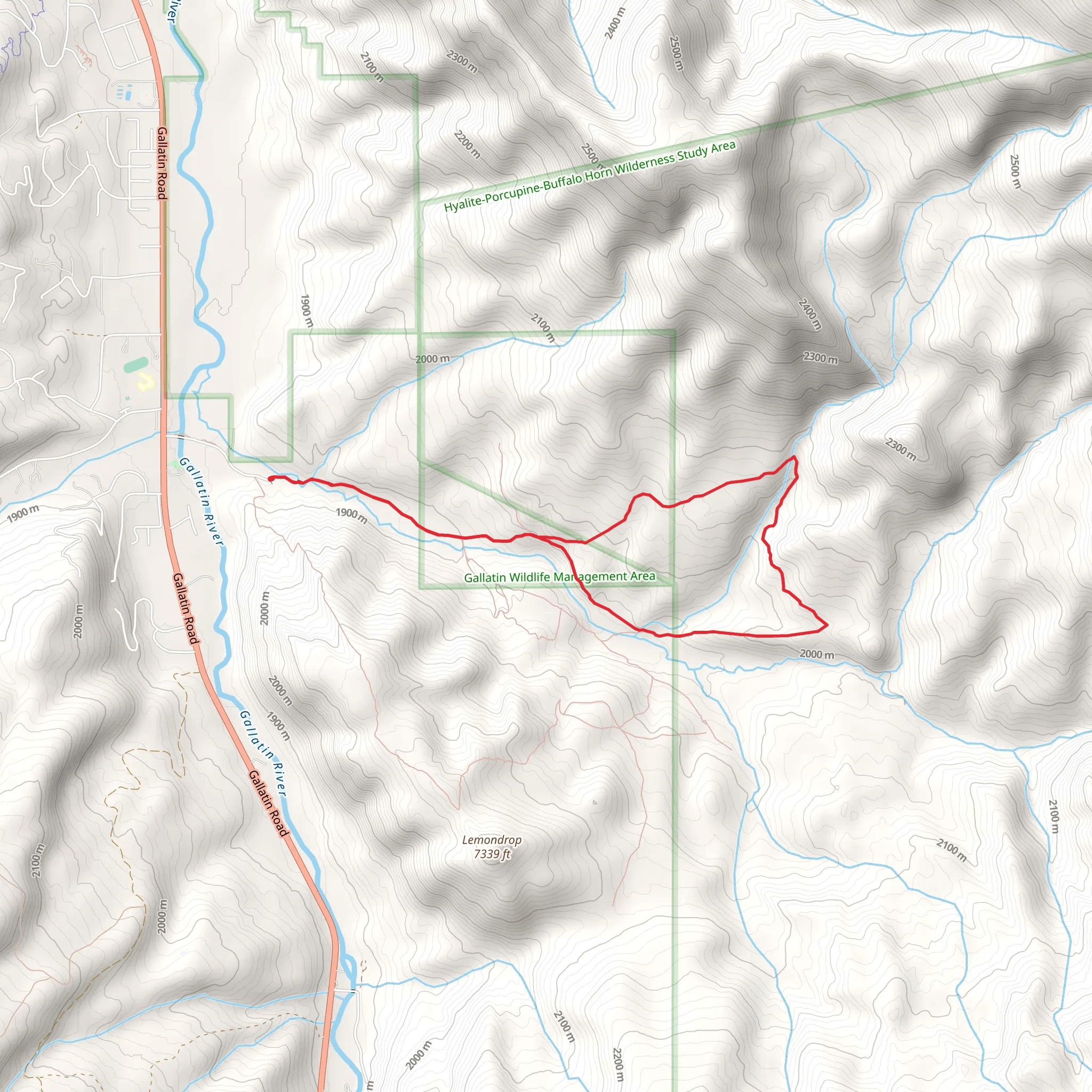 Porcupine Creek and First Creek Loop mobile static map