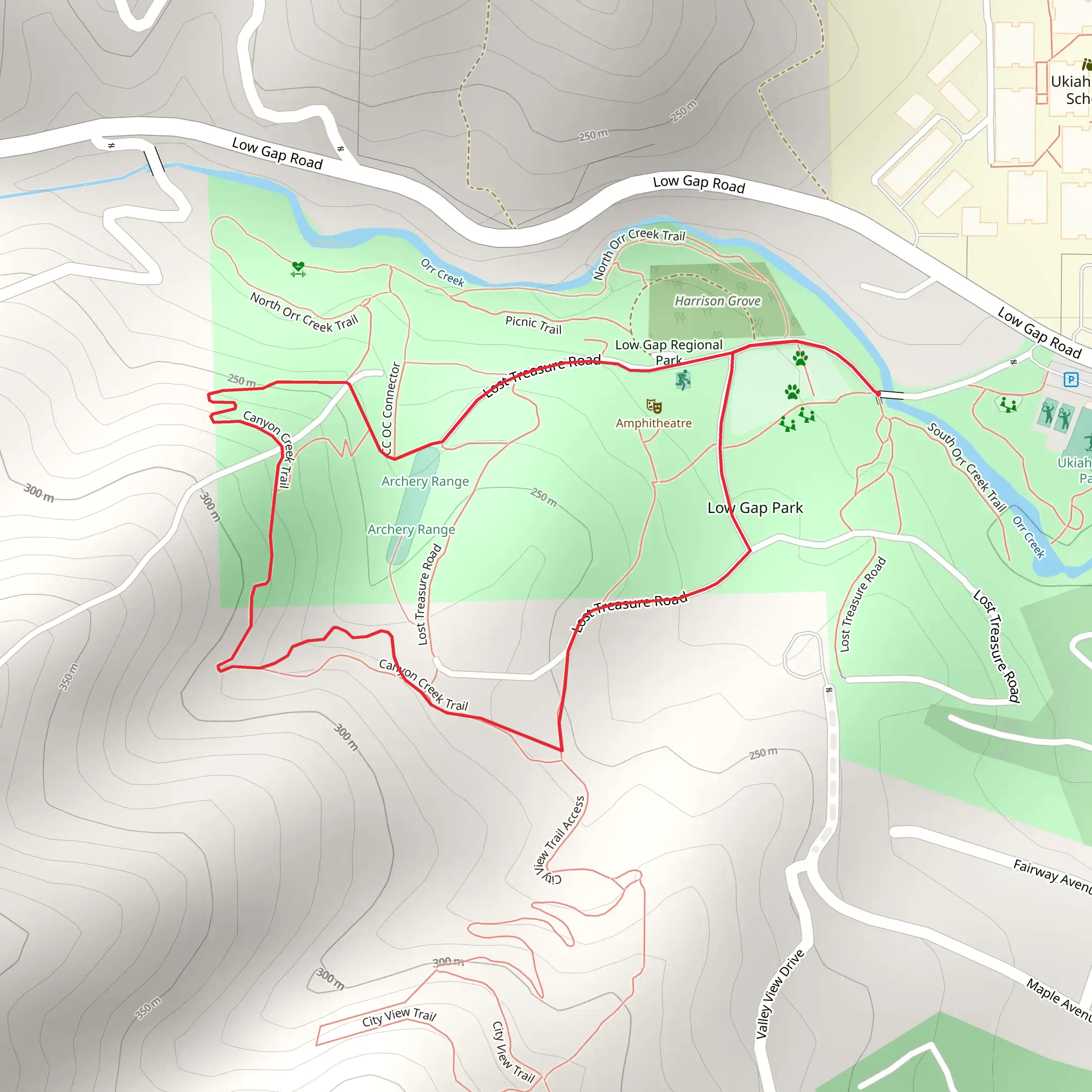 Lost Treasure Road and Canyon Creek Loop Trail mobile static map