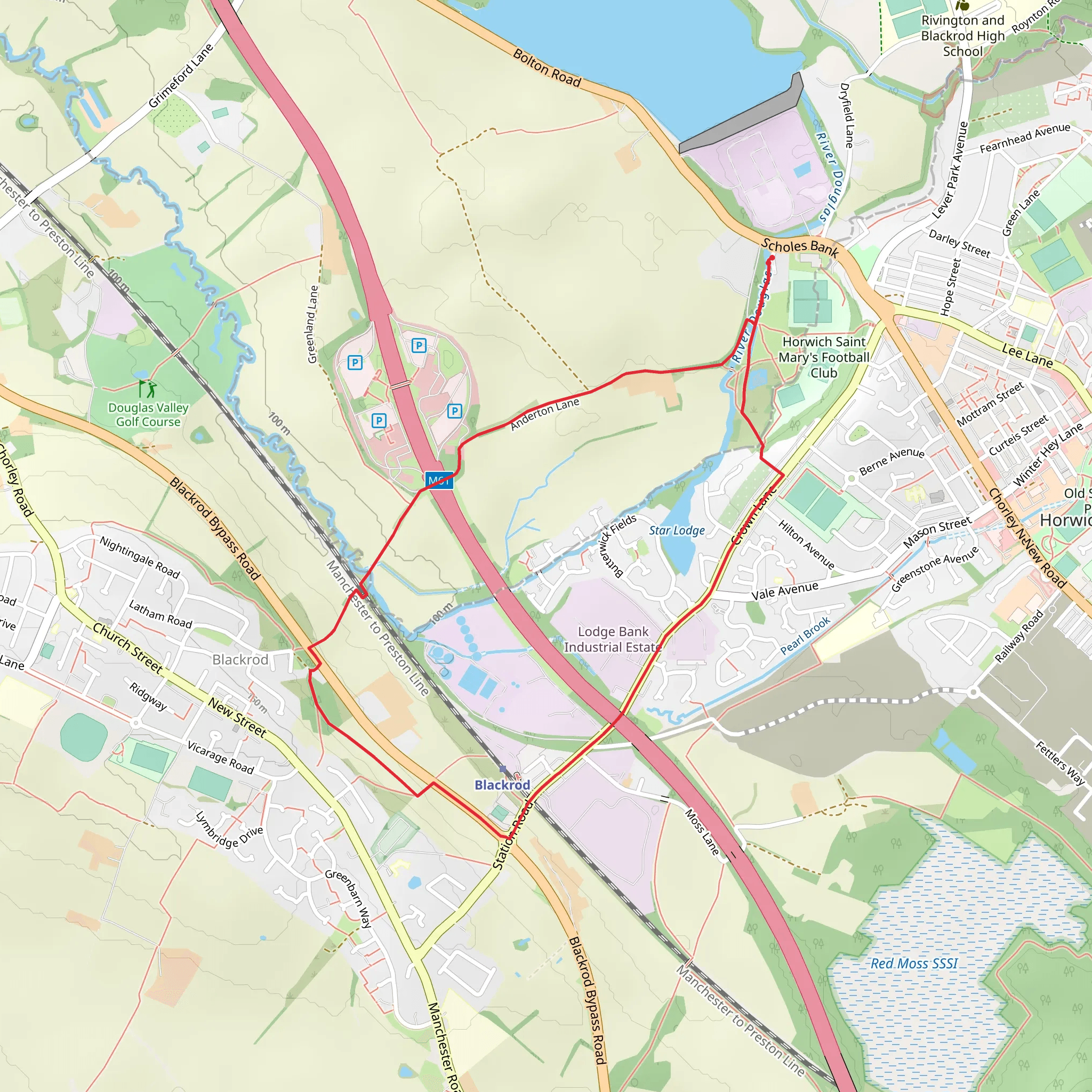 Blackrod Loop via GM ringway mobile static map