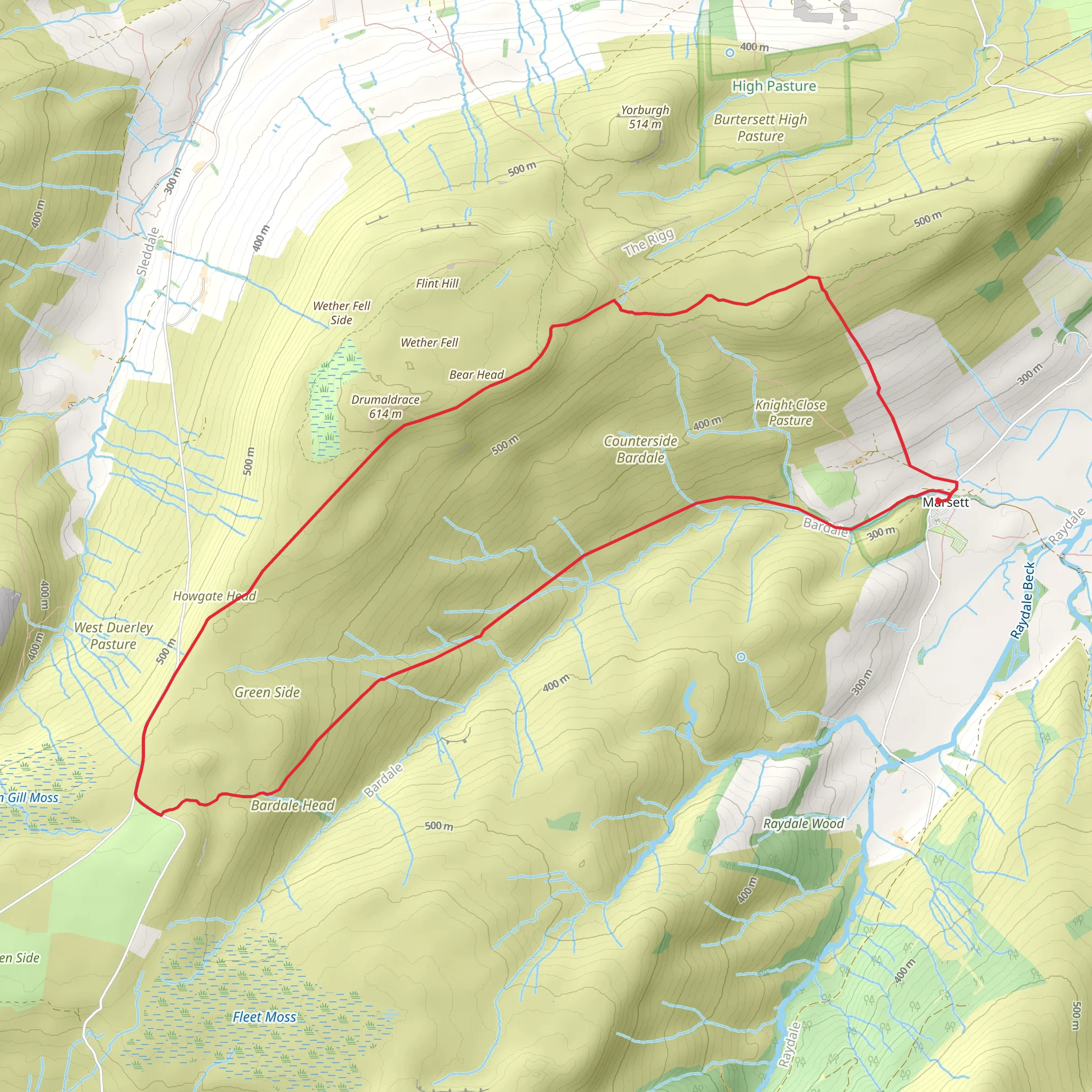 Low Ash Gill Wood in Marsett mobile static map