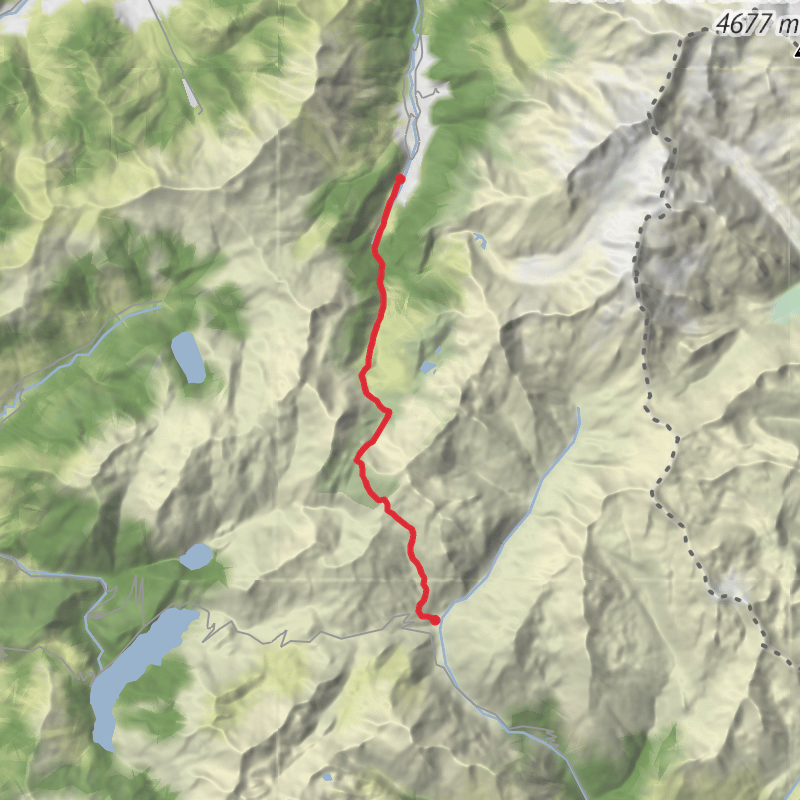 A map preview of the recording TMB Day 2 Les Contamines - Les Chapiaux.